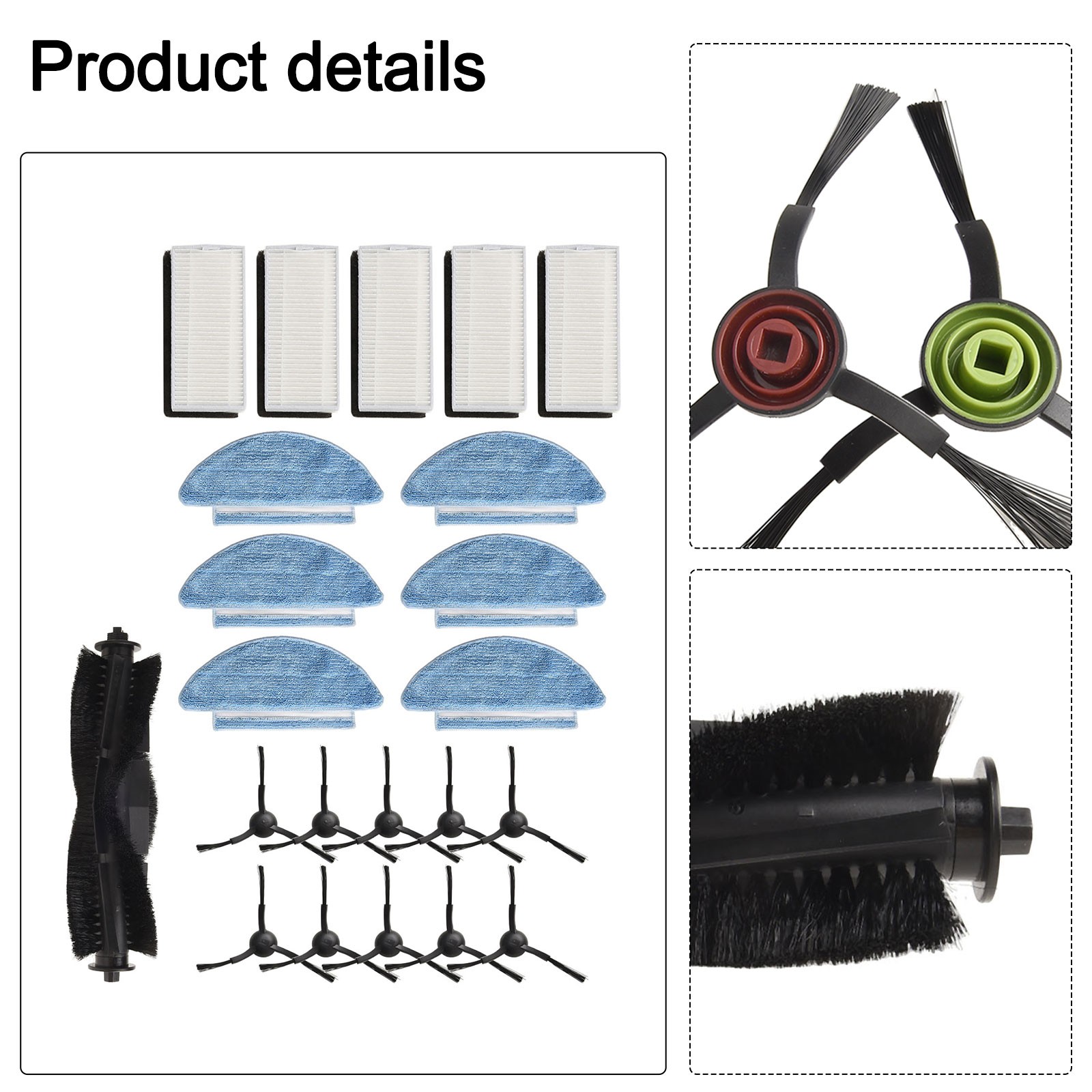Brosses Latérales Filtres et Vadrouille Vêtements Compatible avec Pour liquidation Kits As