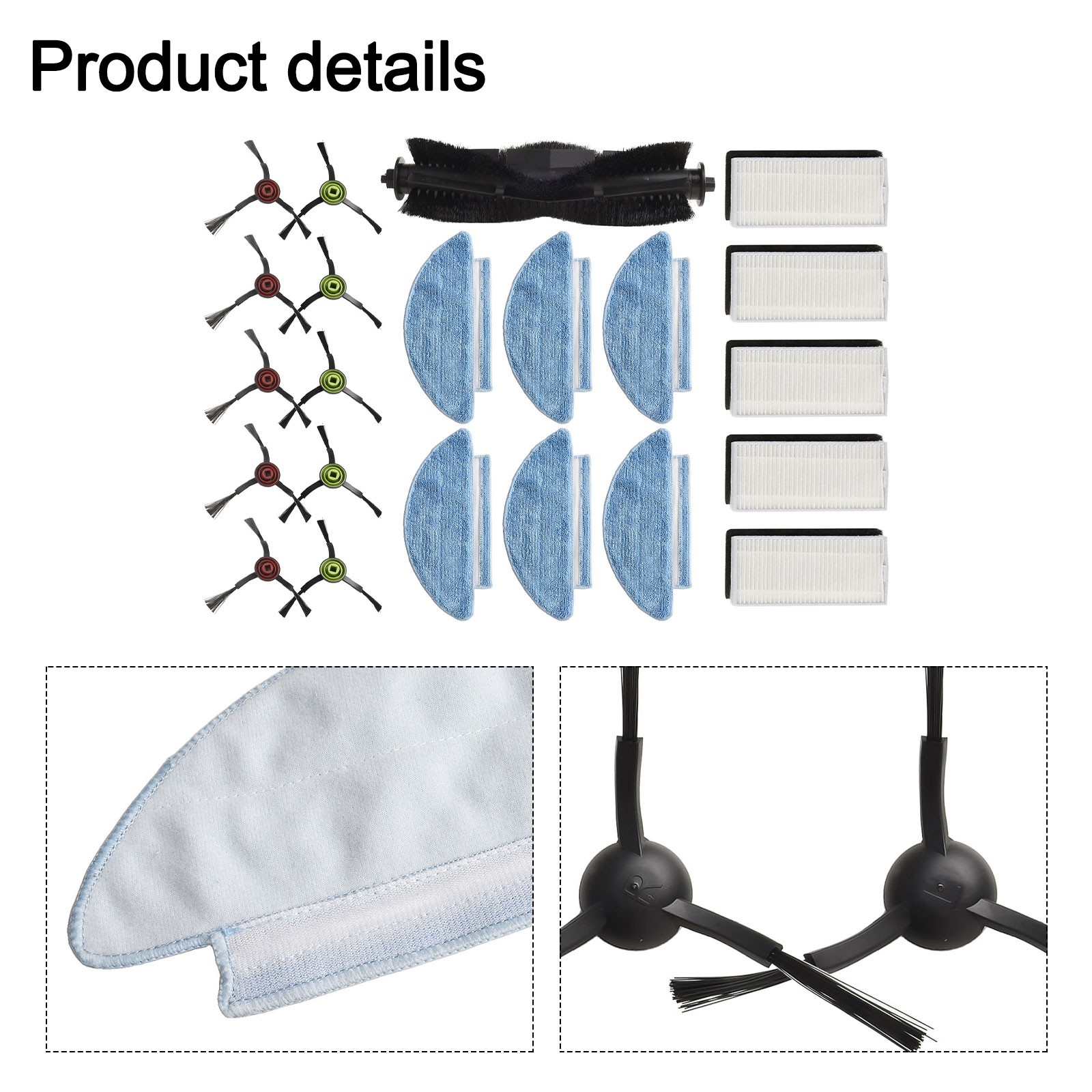 Brosses Latérales Filtres et Vadrouille Vêtements Compatible avec Pour liquidation Kits As