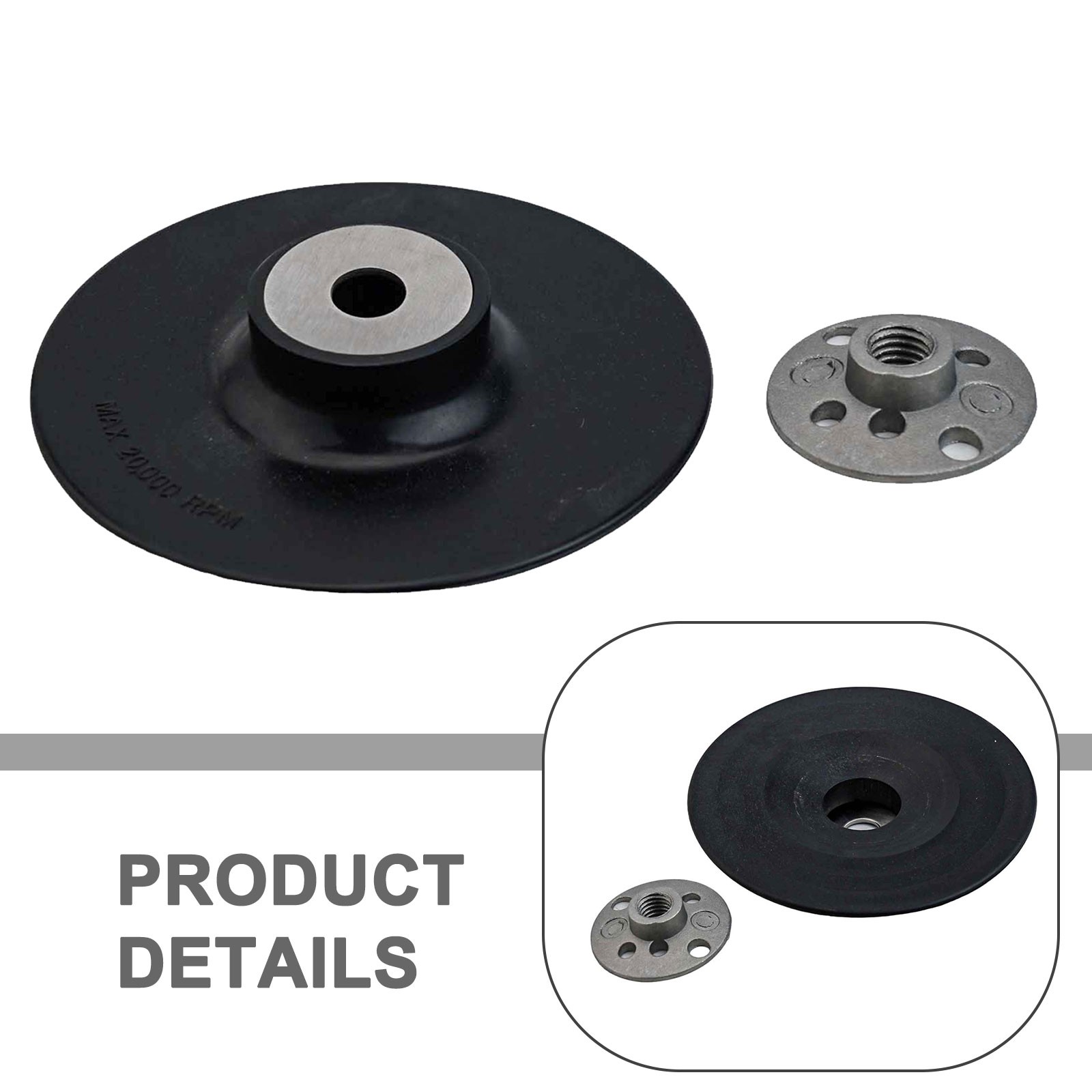 Convenient 100mm Backing Pad for Angle Grinder Fibre Discs with Lock Nut