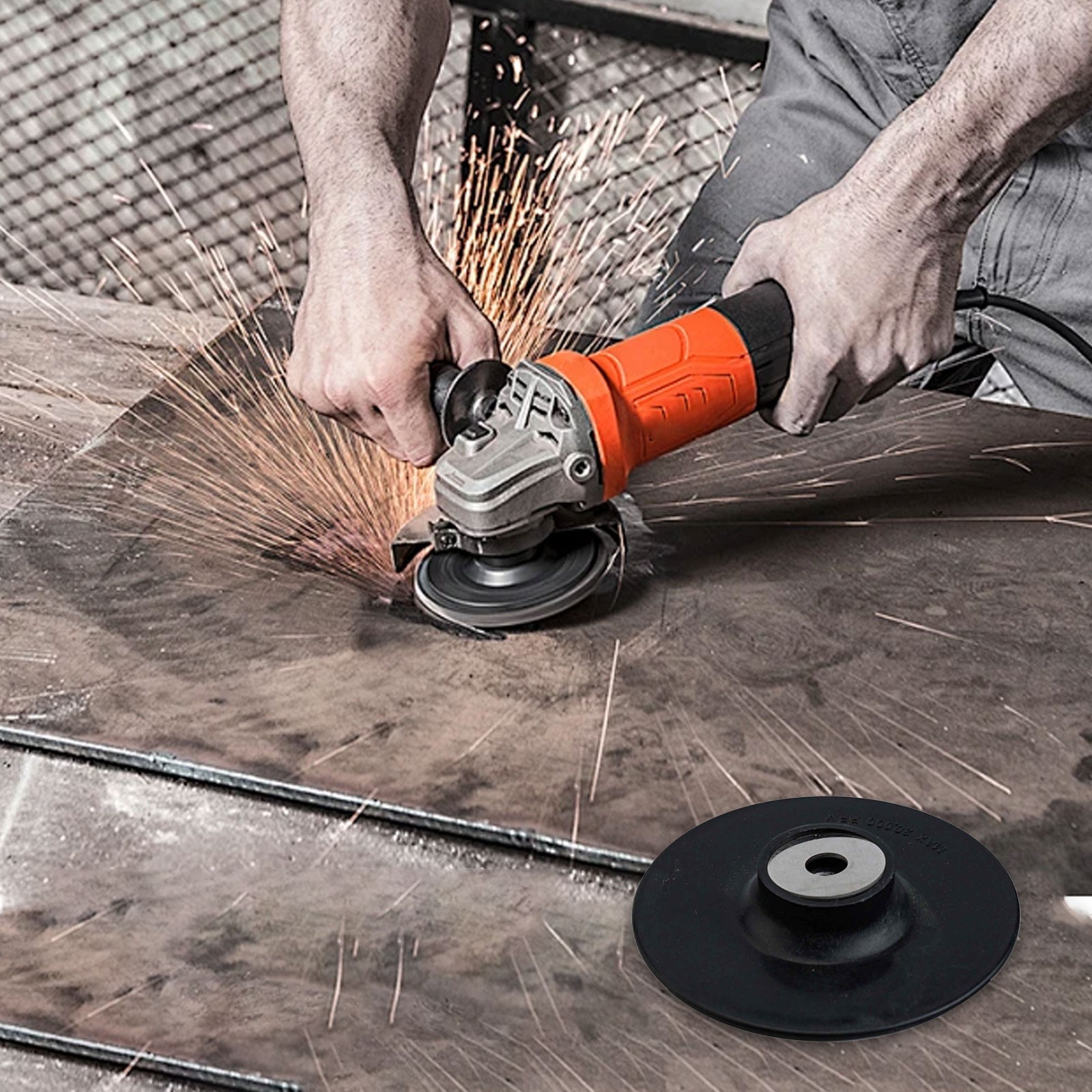 Convenient 100mm Backing Pad for Angle Grinder Fibre Discs with Lock Nut