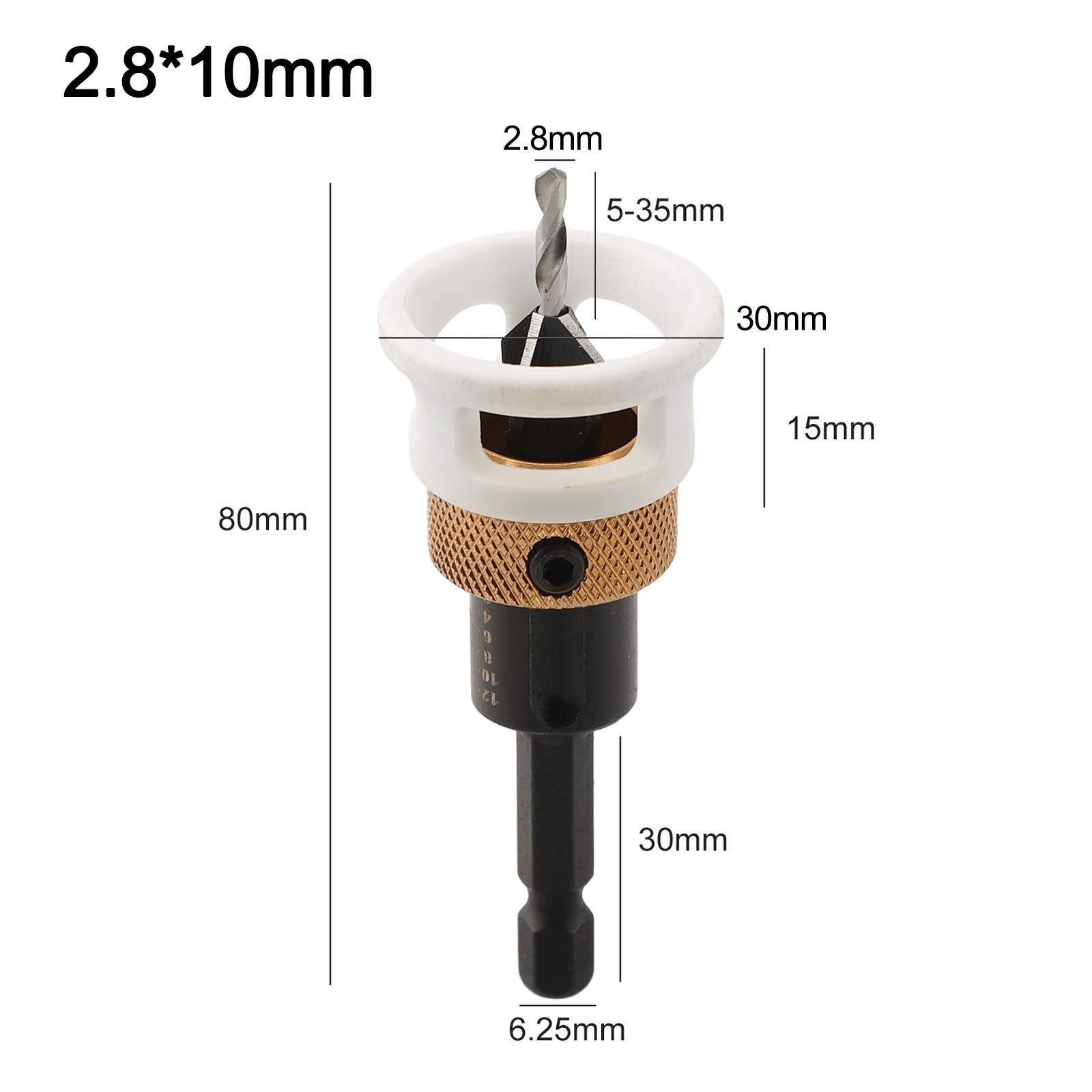 Adjustable Countersink Drill Bits with Depth Stop Hex Shank For Woodworking - Picture 32 of 72
