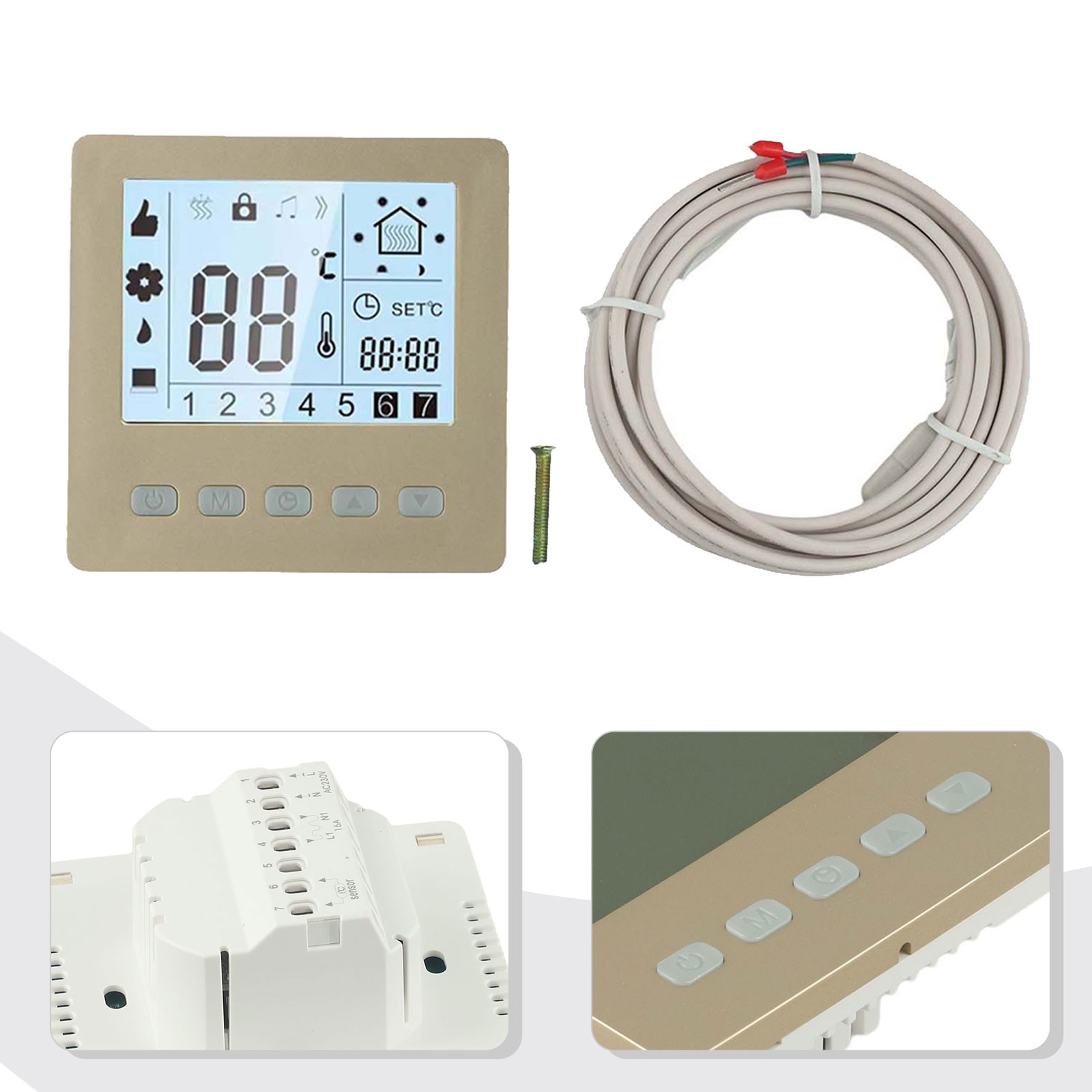 Digital Thermostat for Smart Temperature Control LCD Display and 24H Timer