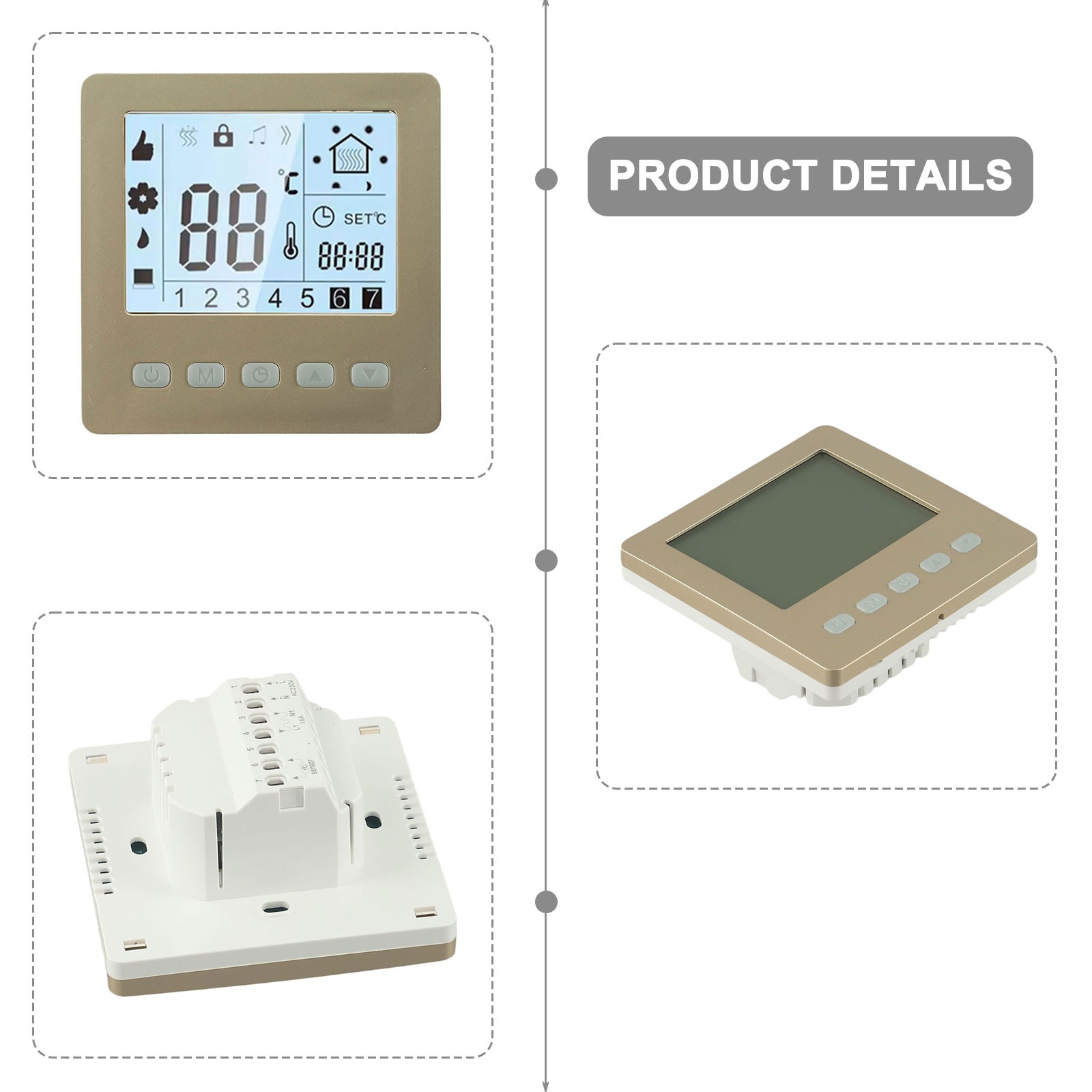 Digital Thermostat for Smart Temperature Control LCD Display and 24H Timer