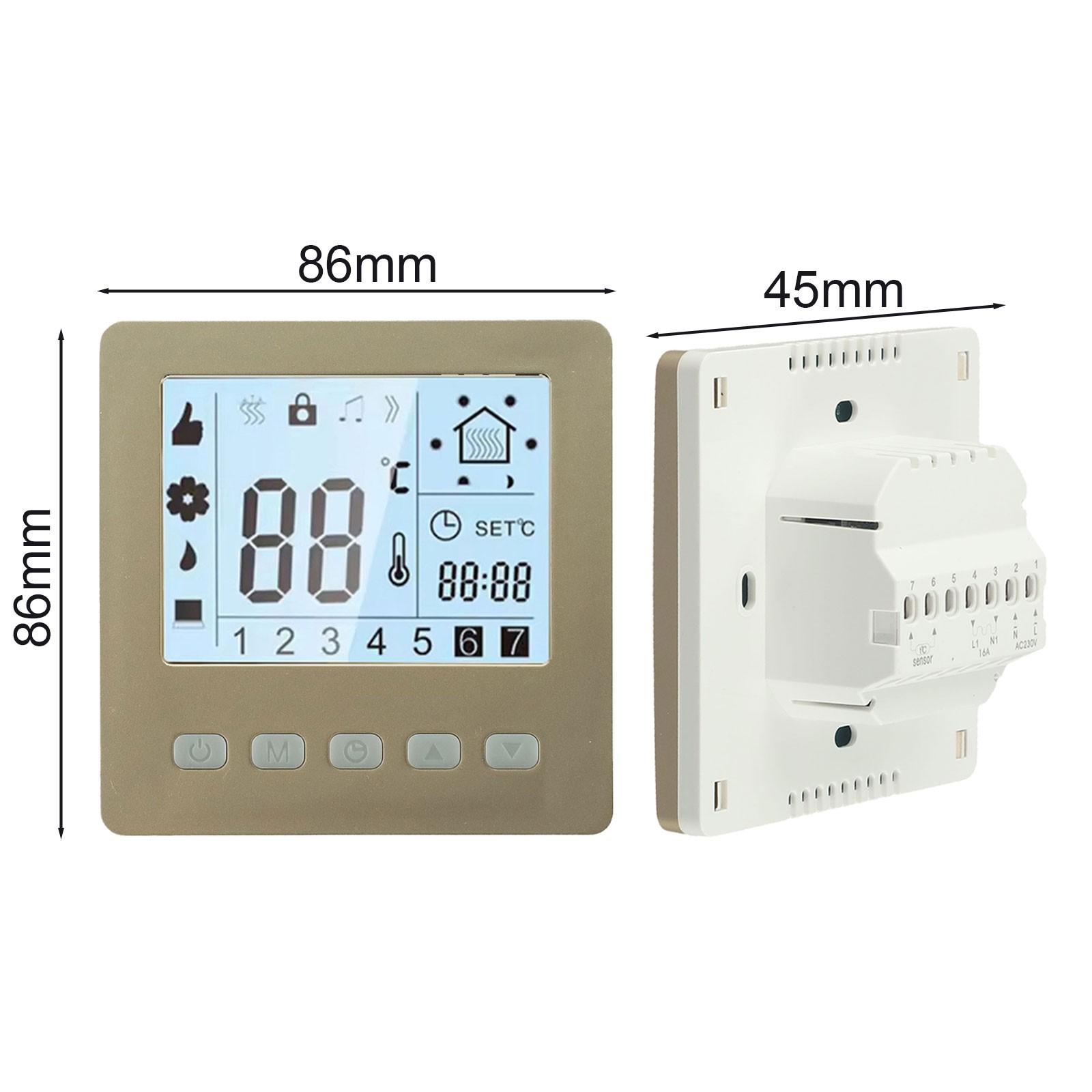 Digital Thermostat for Smart Temperature Control LCD Display and 24H Timer