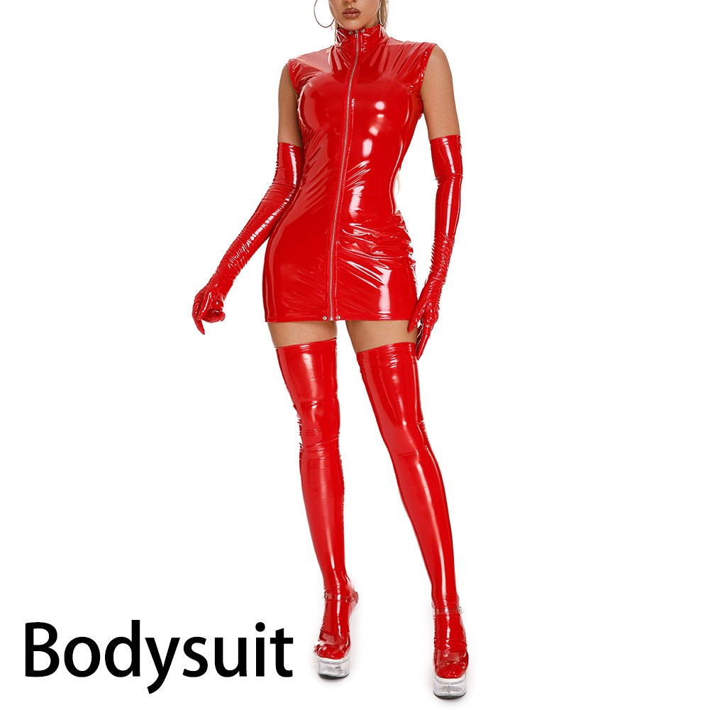 Trendy Women Mini Dress in PU Leather Ideal for Holidays and Vacations - Bild 21 von 26