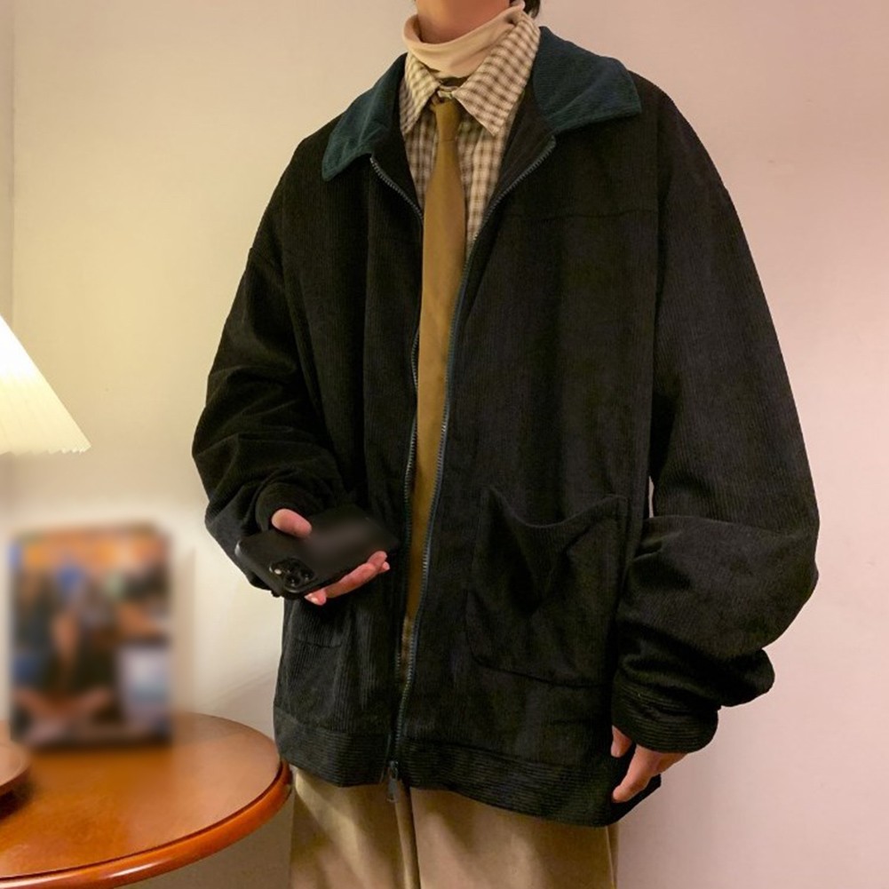 Stylisches Herren Cord Sakko Oversized Fit mit farbigem Patchwork Design - Picture 21 of 96