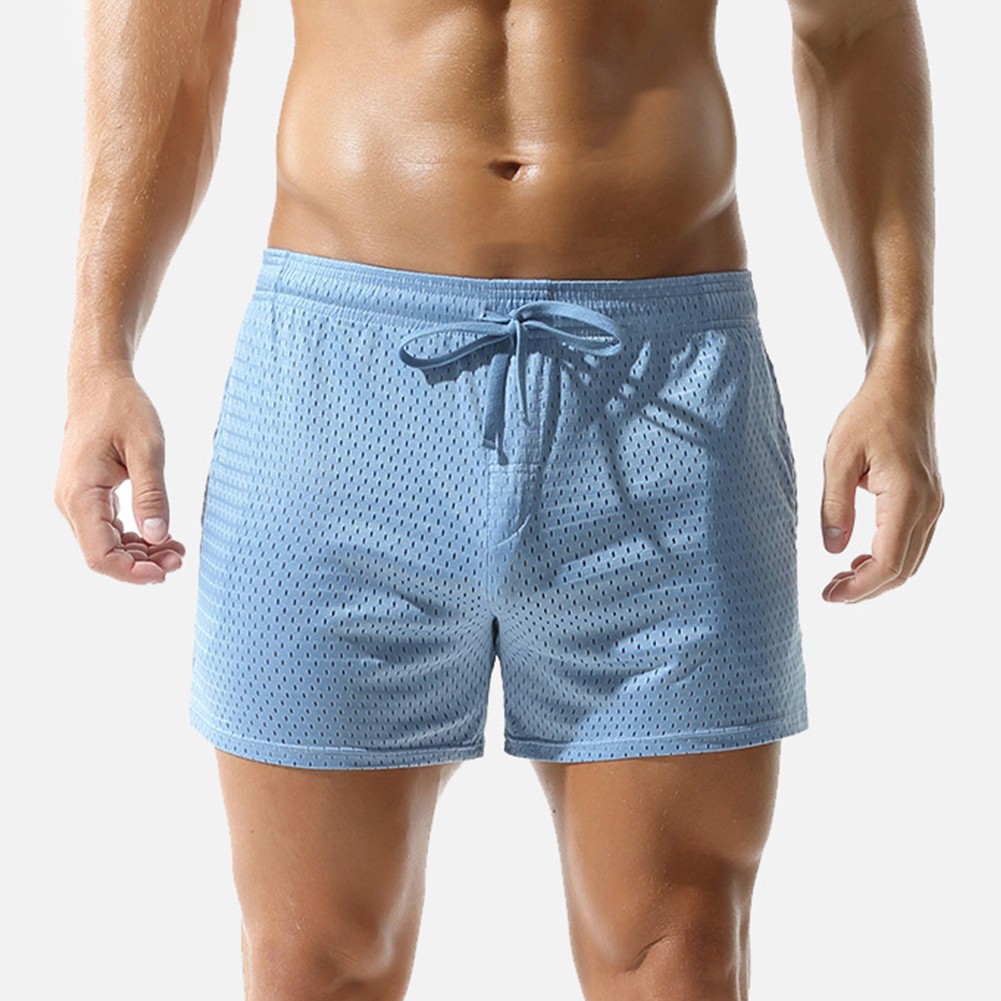 Boxer uomo in rete stile lingerie pantaloncini vita media slip mutande comode - Foto 19 di 27