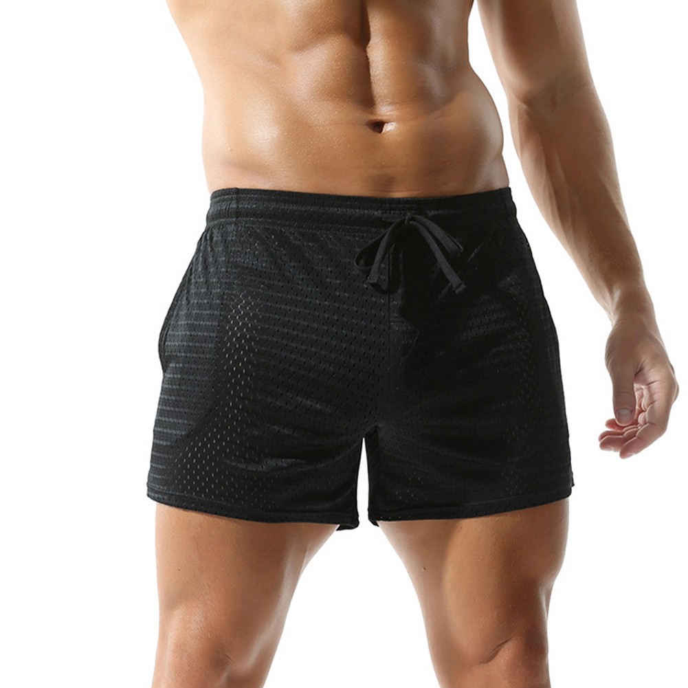Boxer uomo in rete stile lingerie pantaloncini vita media slip mutande comode - Foto 12 di 27