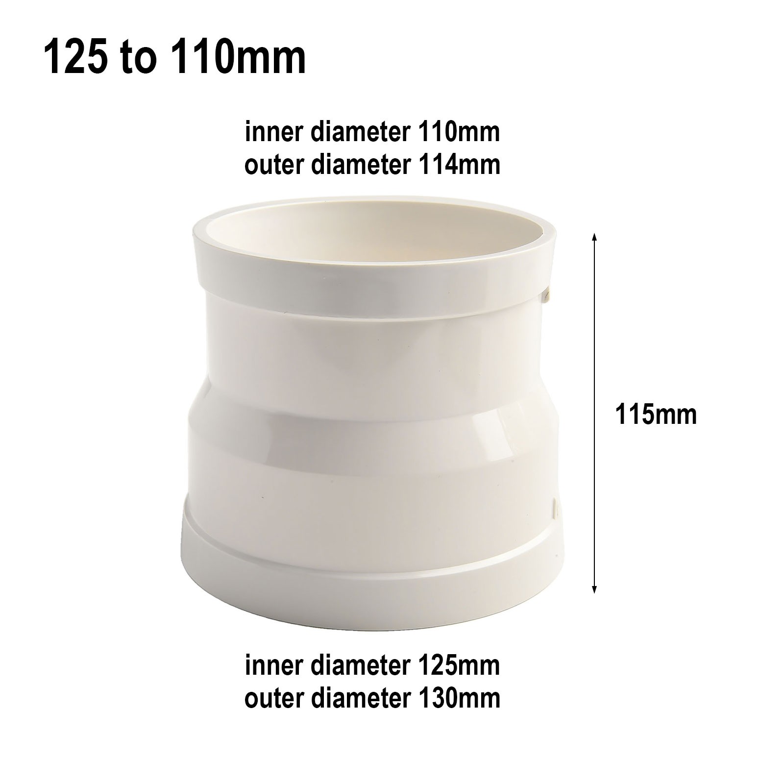 Easy Transition with ABS Ventilation Pipe Reducer Adapter Three Sizes Available