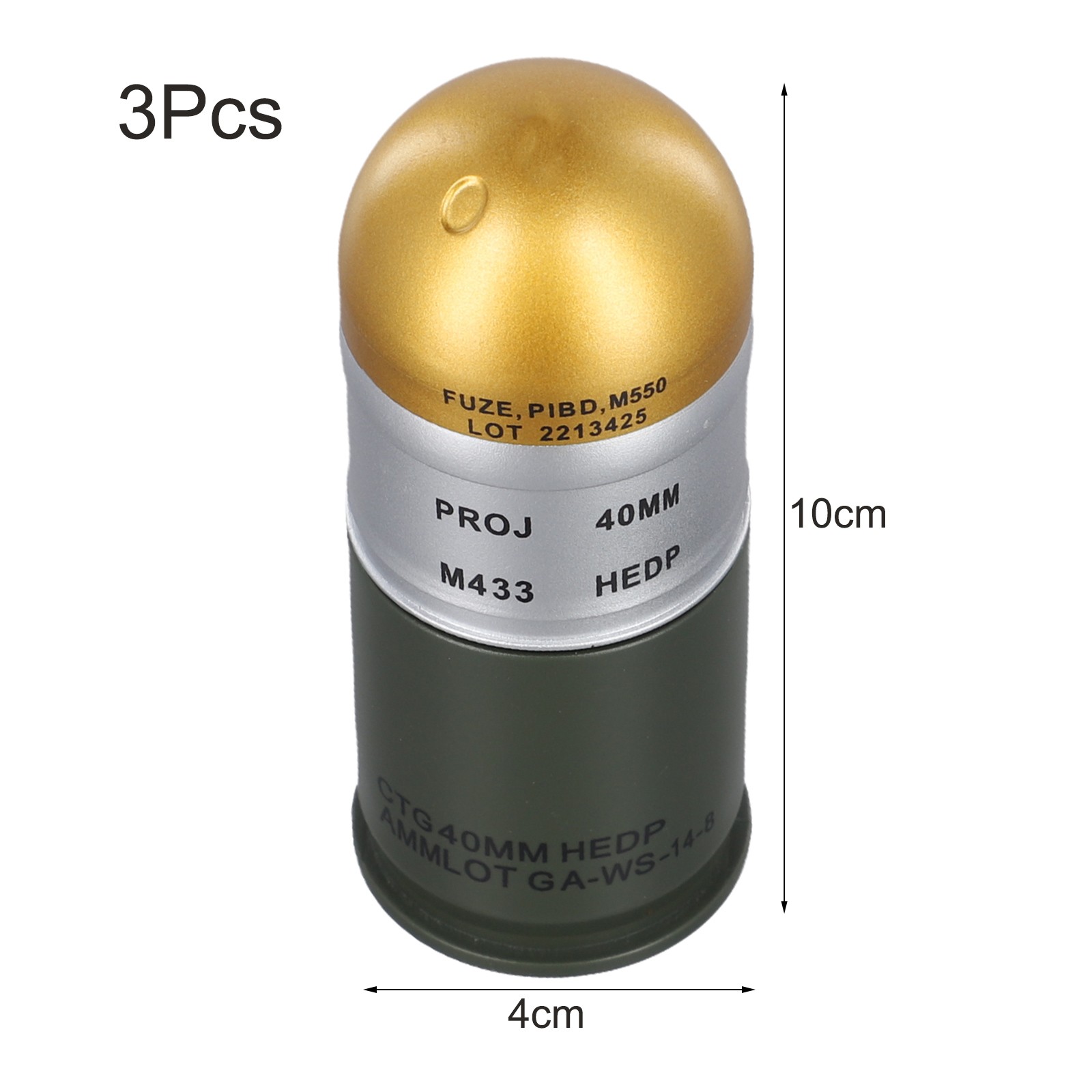 Functional M433 HEDP 40mm Cartridge Dummy Grenade with Mini