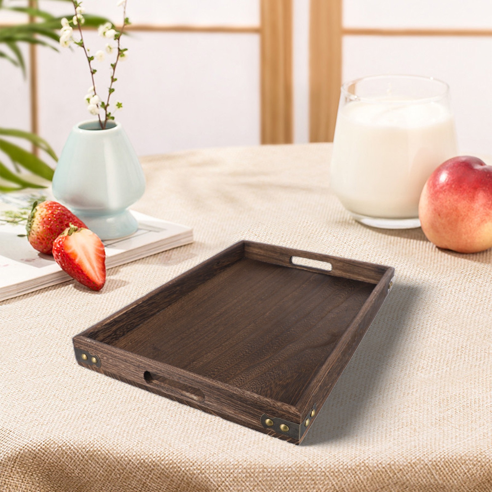 Tea Table Tray Set Wooden Tray Set Elegant Design Powerful Storage Capabilities - Picture 33 of 37