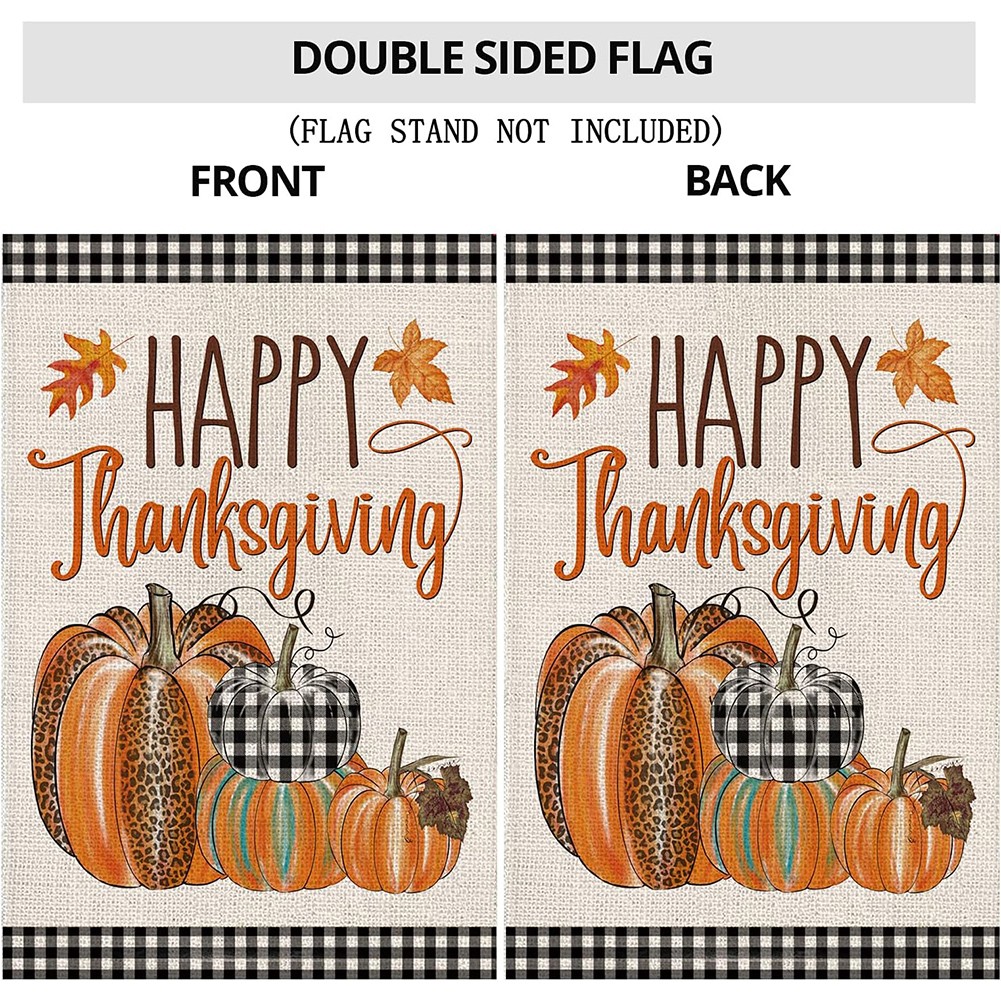 Double Sided Autumn Garden Flag with Colorful Leaves and Pumpkin Design - Picture 8 of 9