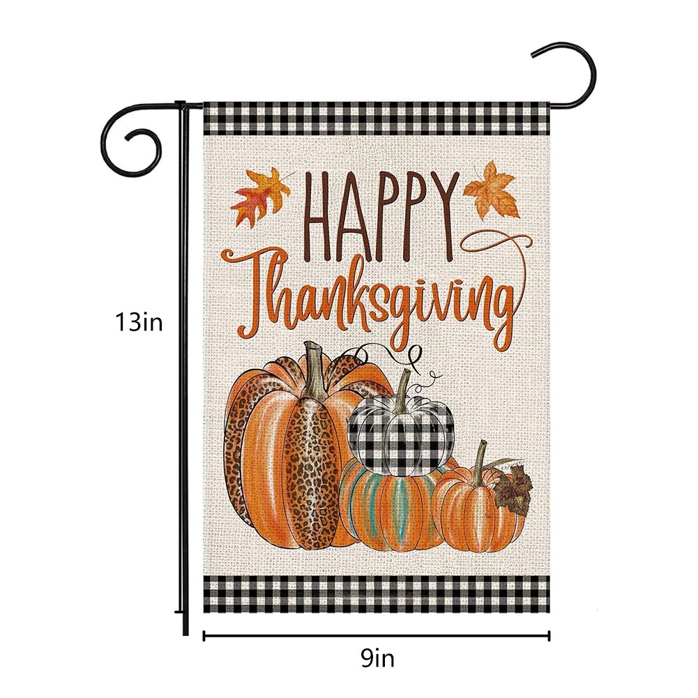 Double Sided Autumn Garden Flag with Colorful Leaves and Pumpkin Design - Picture 9 of 9