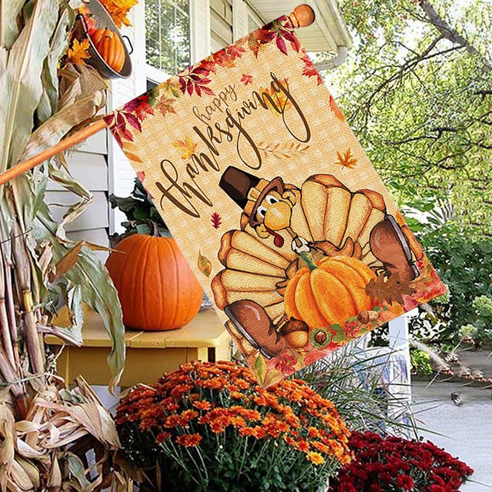 Thanksgiving-Banner 3x0,5m – Outdoor-Deko Mit Truthahn, Kürbis & Ahornblättern