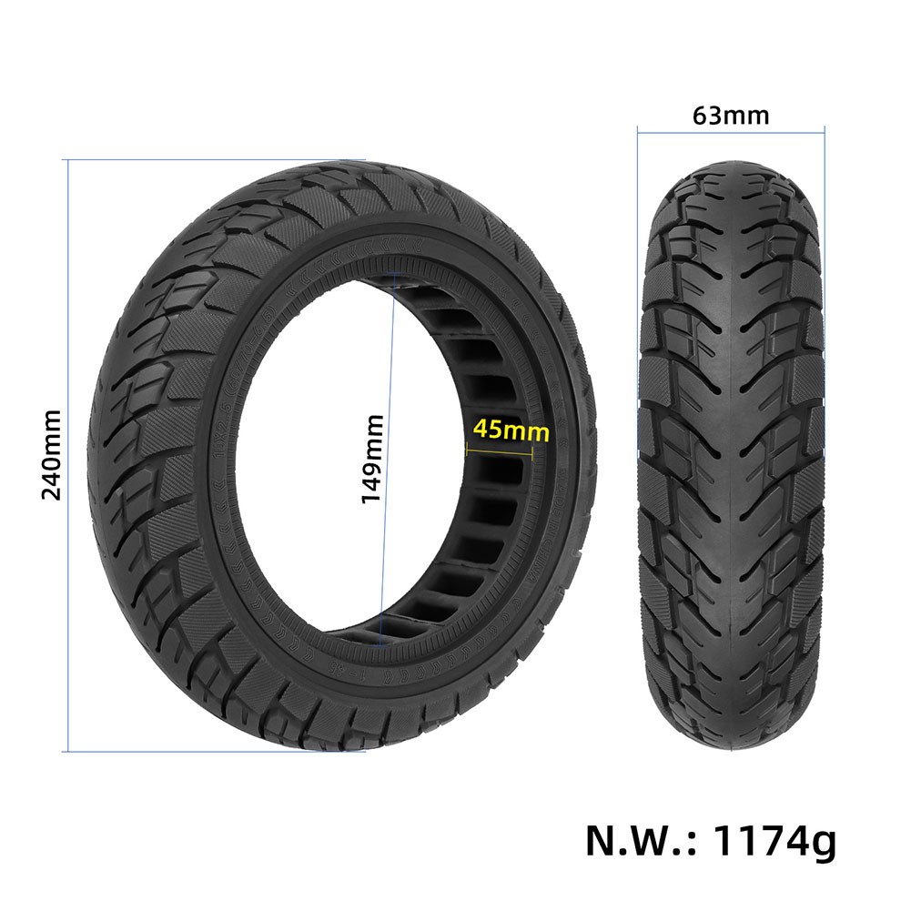 10 Inch 60/70-6.5 Solid Tyre For Ninebot Max G30 Electric Scooter 10x2.50-6.5 - Picture 18 of 18