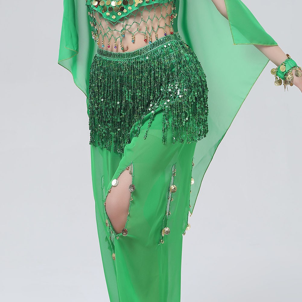 Lace Hip Scarf with Sequin Tassels Ideal for Indian Dance and Women's Costumes - Picture 24 of 74