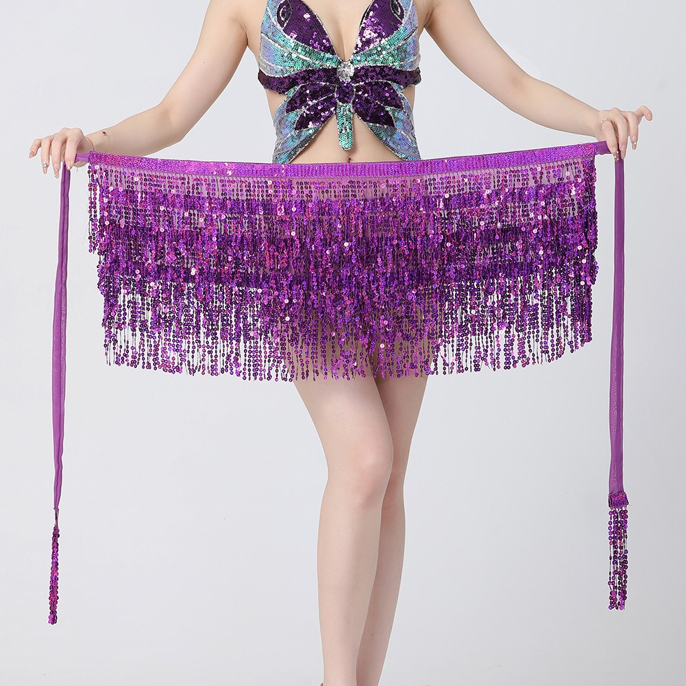 Lace Hip Scarf with Sequin Tassels Ideal for Indian Dance and Women's Costumes - Picture 21 of 74