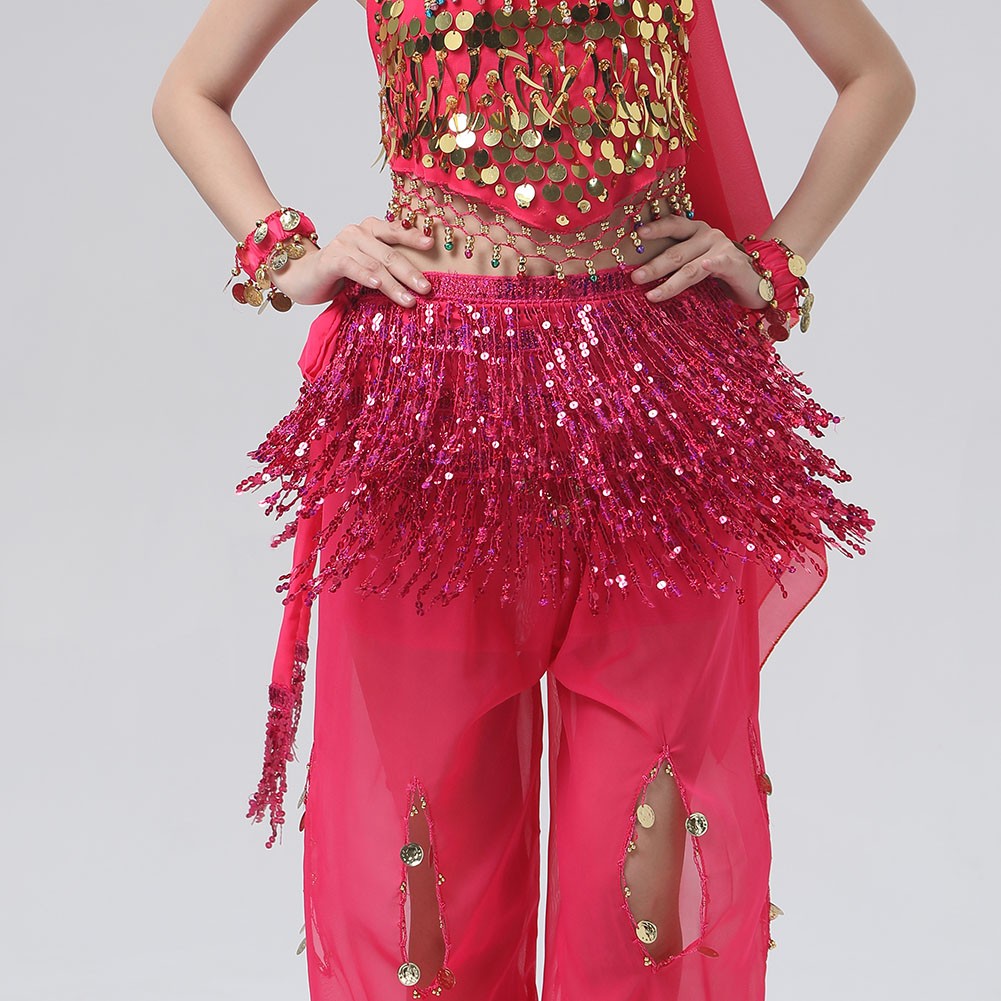 Lace Hip Scarf with Sequin Tassels Ideal for Indian Dance and Women's Costumes - Picture 32 of 74