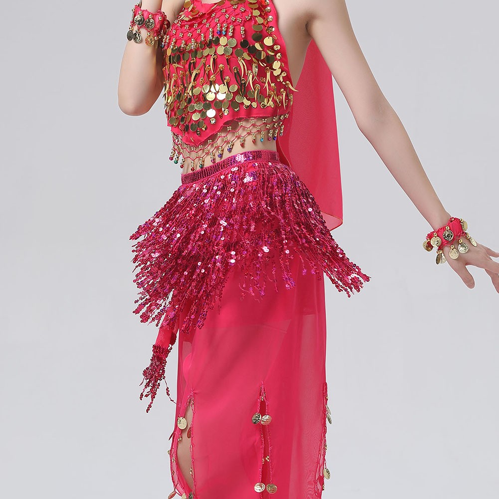 Lace Hip Scarf with Sequin Tassels Ideal for Indian Dance and Women's Costumes - Picture 31 of 74