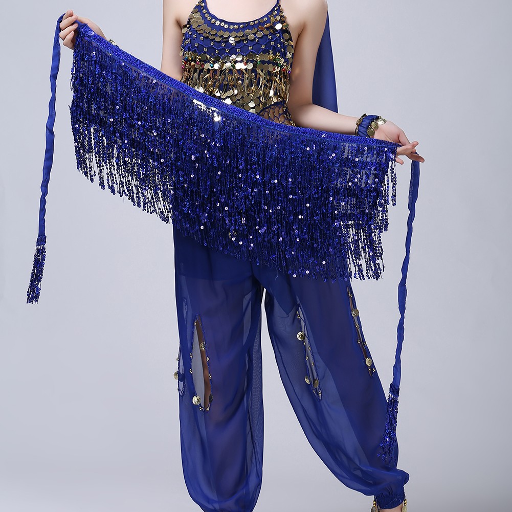 Lace Hip Scarf with Sequin Tassels Ideal for Indian Dance and Women's Costumes - Picture 46 of 74