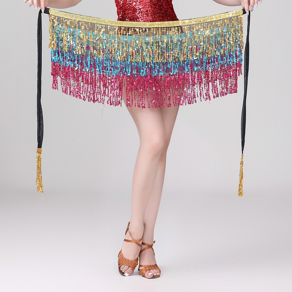 Lace Hip Scarf with Sequin Tassels Ideal for Indian Dance and Women's Costumes - Picture 62 of 74