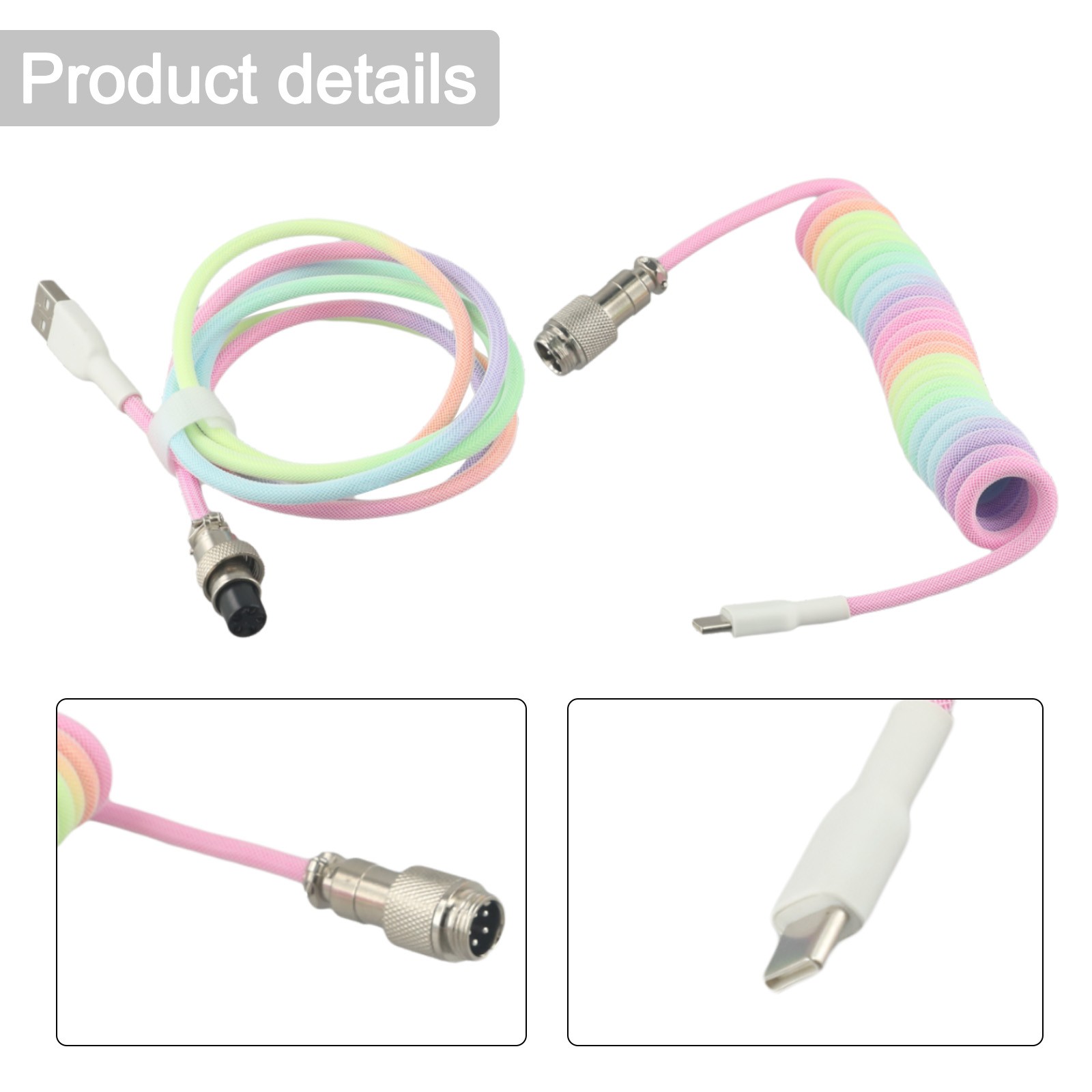 Verschiedene Farboptionen verfügbar in Typ C USB abnehmbare Spiralkabelung - Bild 32 von 41