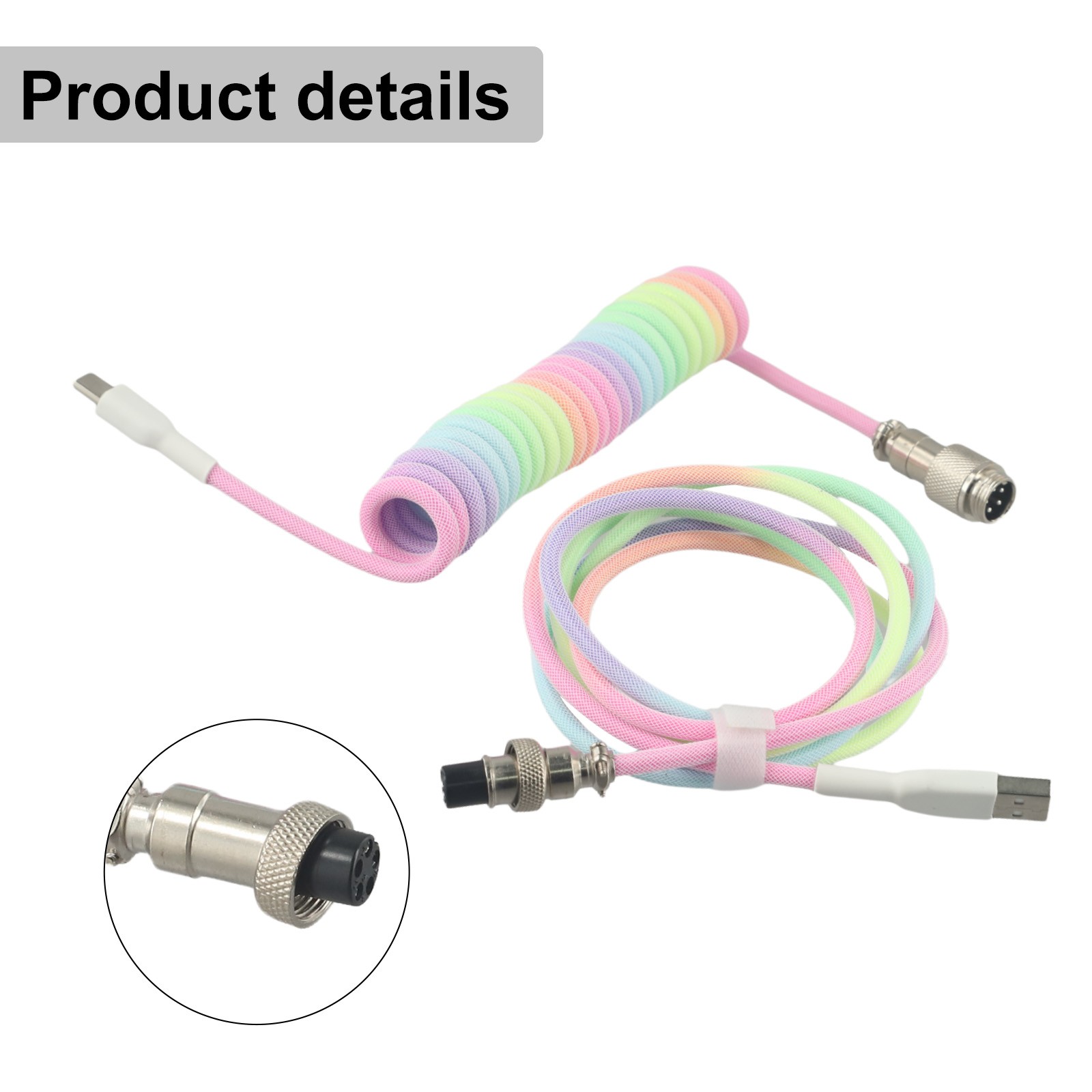 Verschiedene Farboptionen verfügbar in Typ C USB abnehmbare Spiralkabelung - Bild 39 von 41