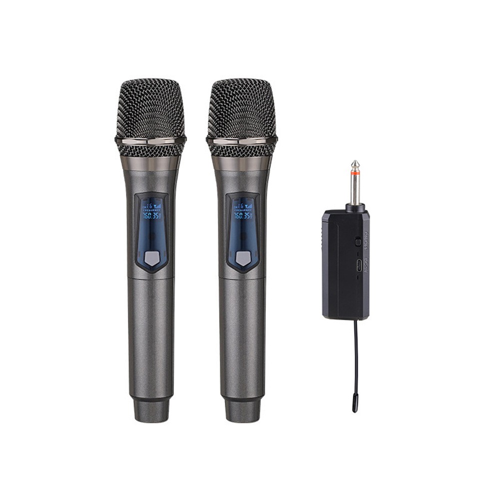 Microphone sans fil UHF rechargeable pour karaoké et présentations de groupe - Zdjęcie 8 z 9