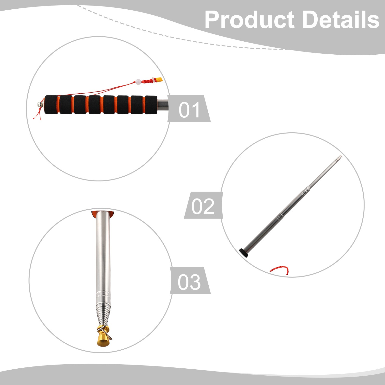 ToKinCen Teleskop-Fahnenstangen 2er Set - Edelstahl 29-300cm Ausziehbar
