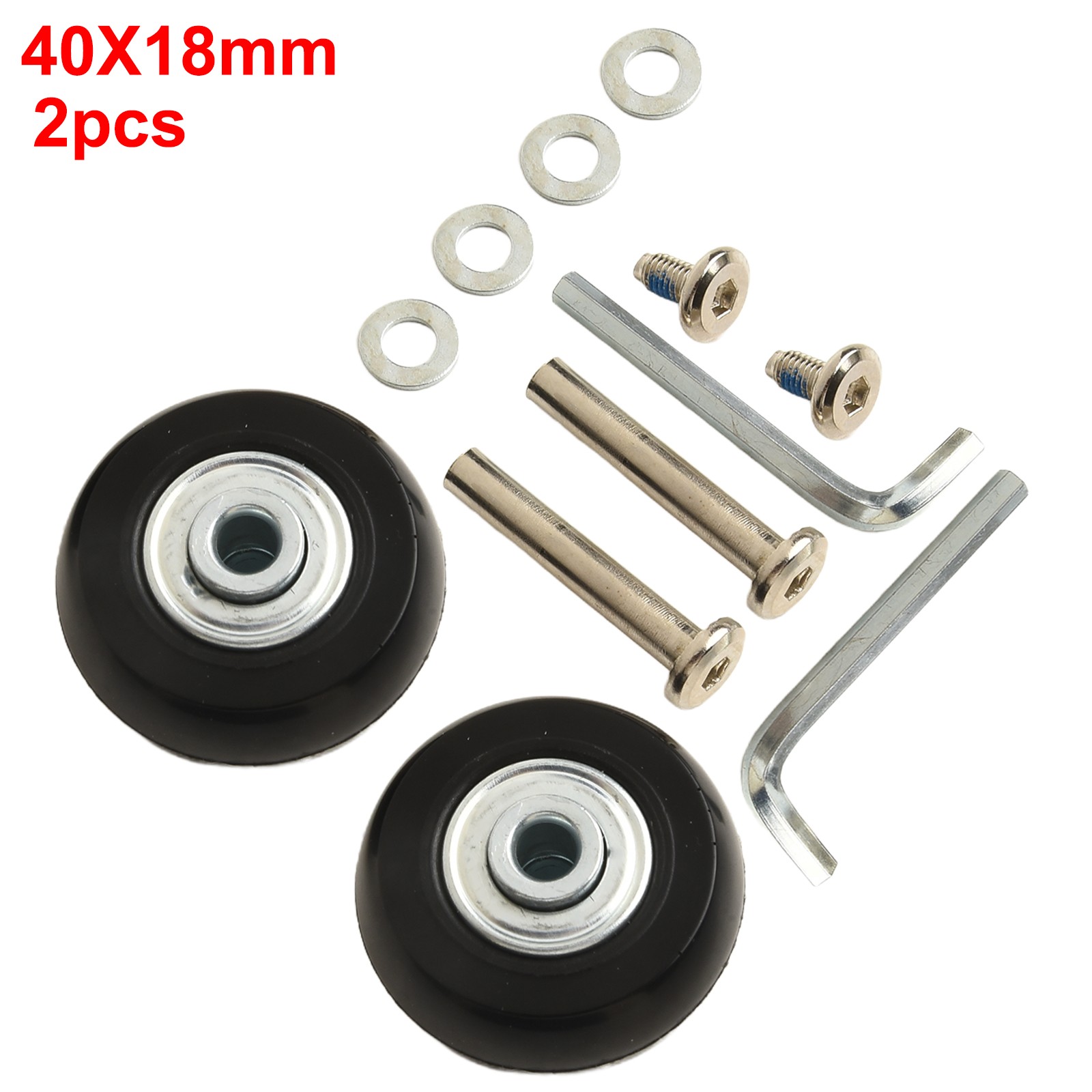 Reliable Suitcase Wheel Replacements Includes Two Black Wheels and Screws