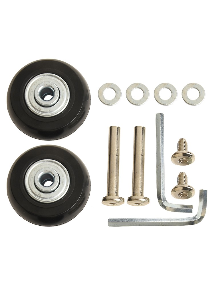 Reliable Suitcase Wheel Replacements Includes Two Black Wheels and Screws