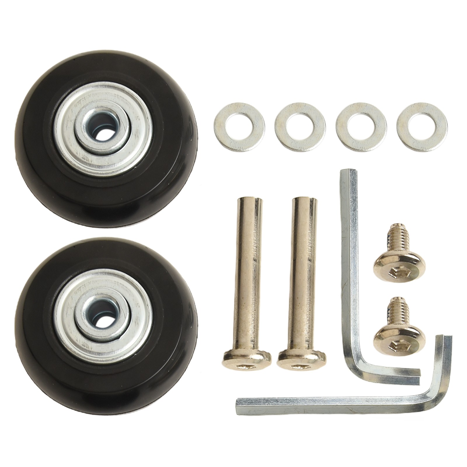 Reliable Suitcase Wheel Replacements Includes Two Black Wheels and Screws