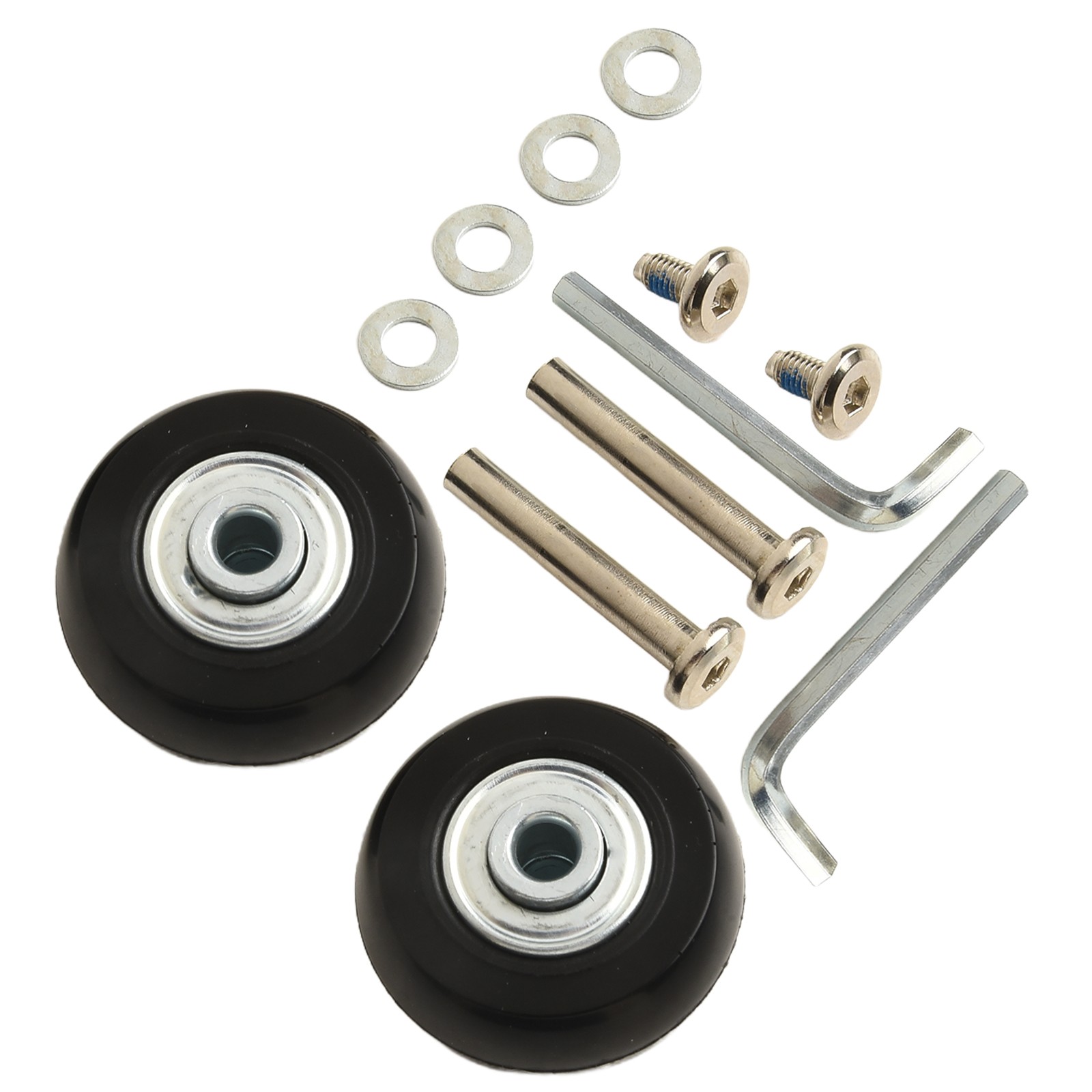 Reliable Suitcase Wheel Replacements Includes Two Black Wheels and Screws