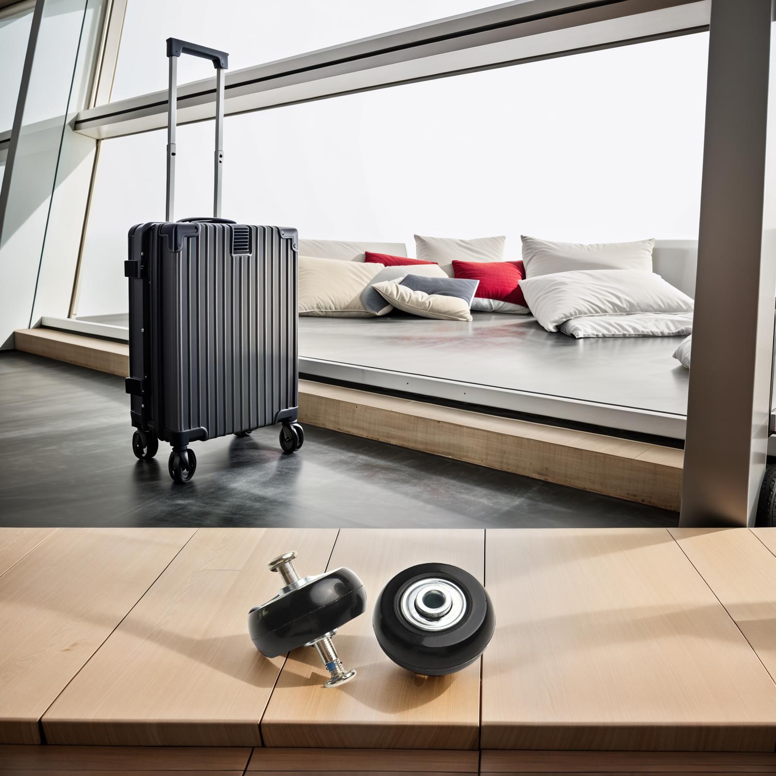 Reliable Suitcase Wheel Replacements Includes Two Black Wheels and Screws