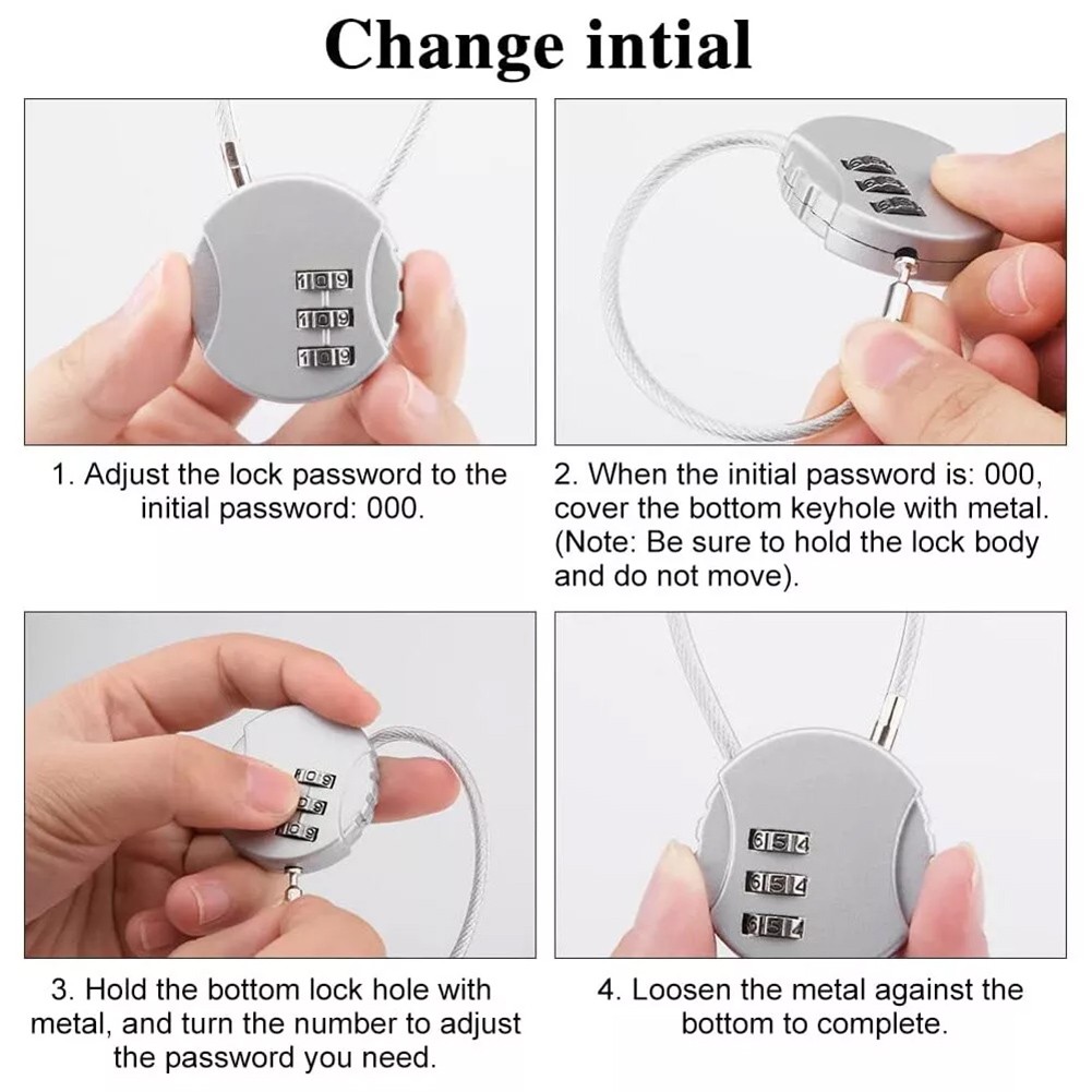 3 Digit Combination Padlock for Gym Lockers Travel Luggage and Bicycles - Picture 33 of 42