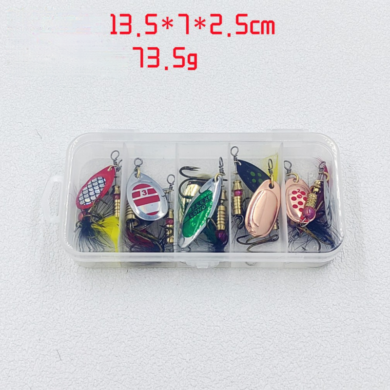 Lot de leurres de pêche portables 10 pièces avec boîte compagnon idéal pour