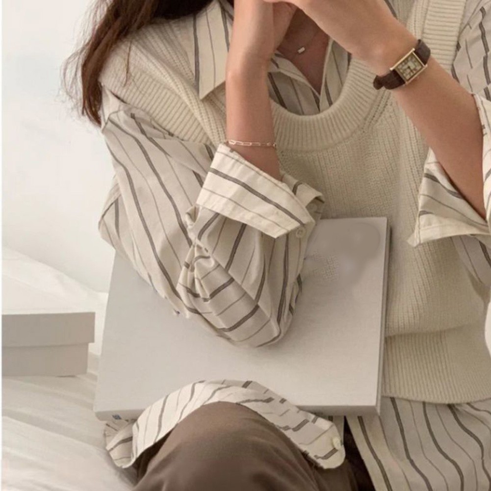 Gorgeous Look Women's Classic Stripe Design Long Sleeve Shirts to Try Out - Picture 34 of 60