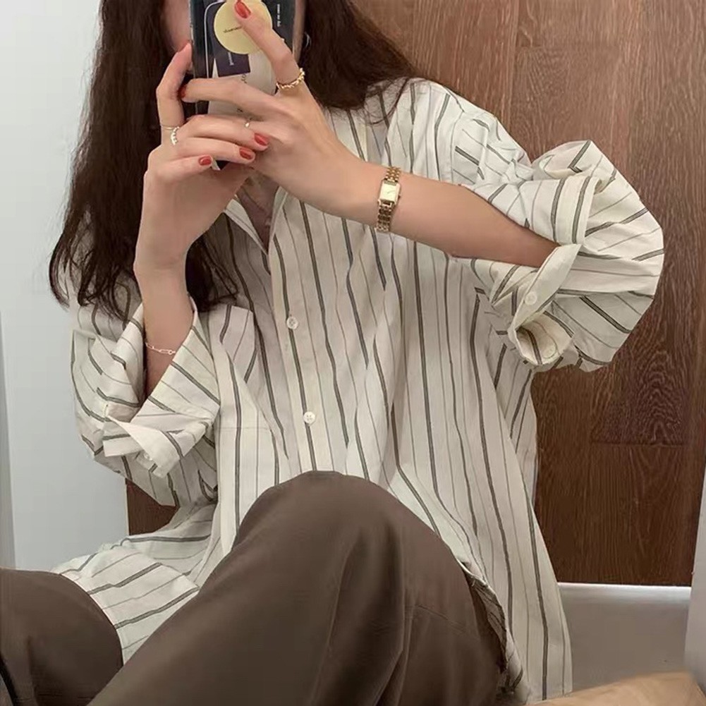 Gorgeous Look Women's Classic Stripe Design Long Sleeve Shirts to Try Out - Picture 54 of 60