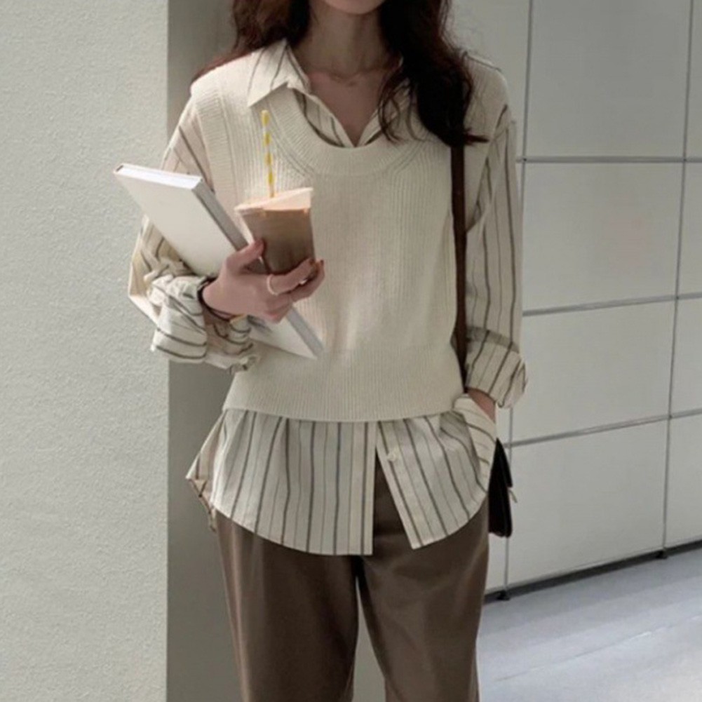 Gorgeous Look Women's Classic Stripe Design Long Sleeve Shirts to Try Out - Picture 22 of 60