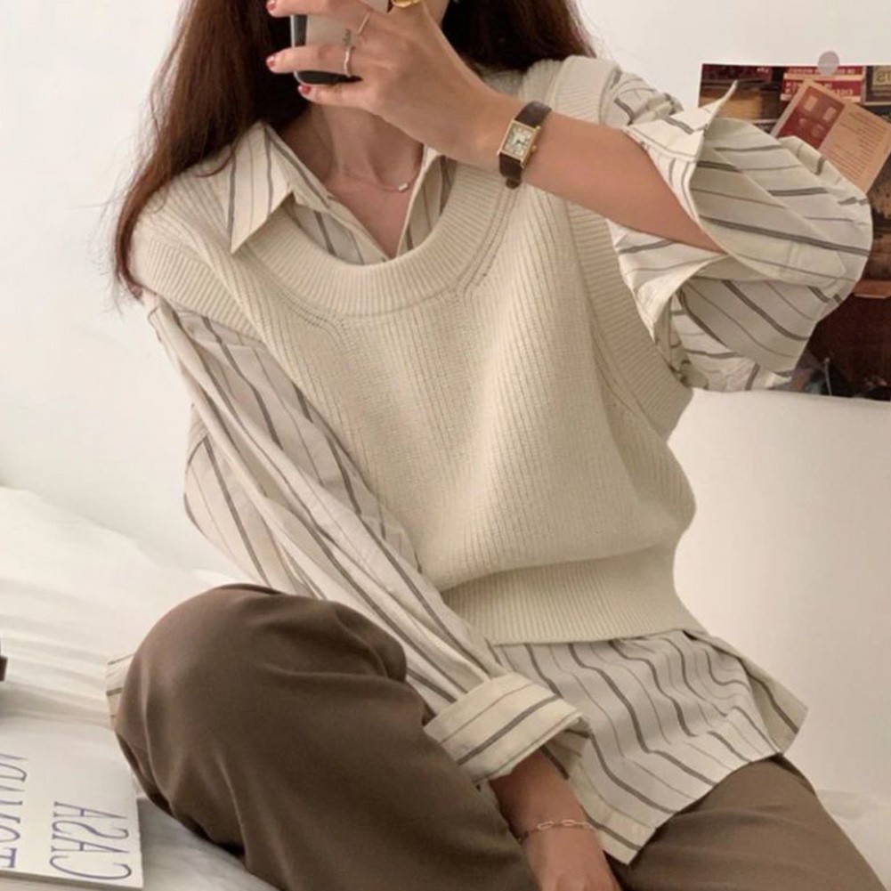 Gorgeous Look Women's Classic Stripe Design Long Sleeve Shirts to Try Out - Picture 32 of 60