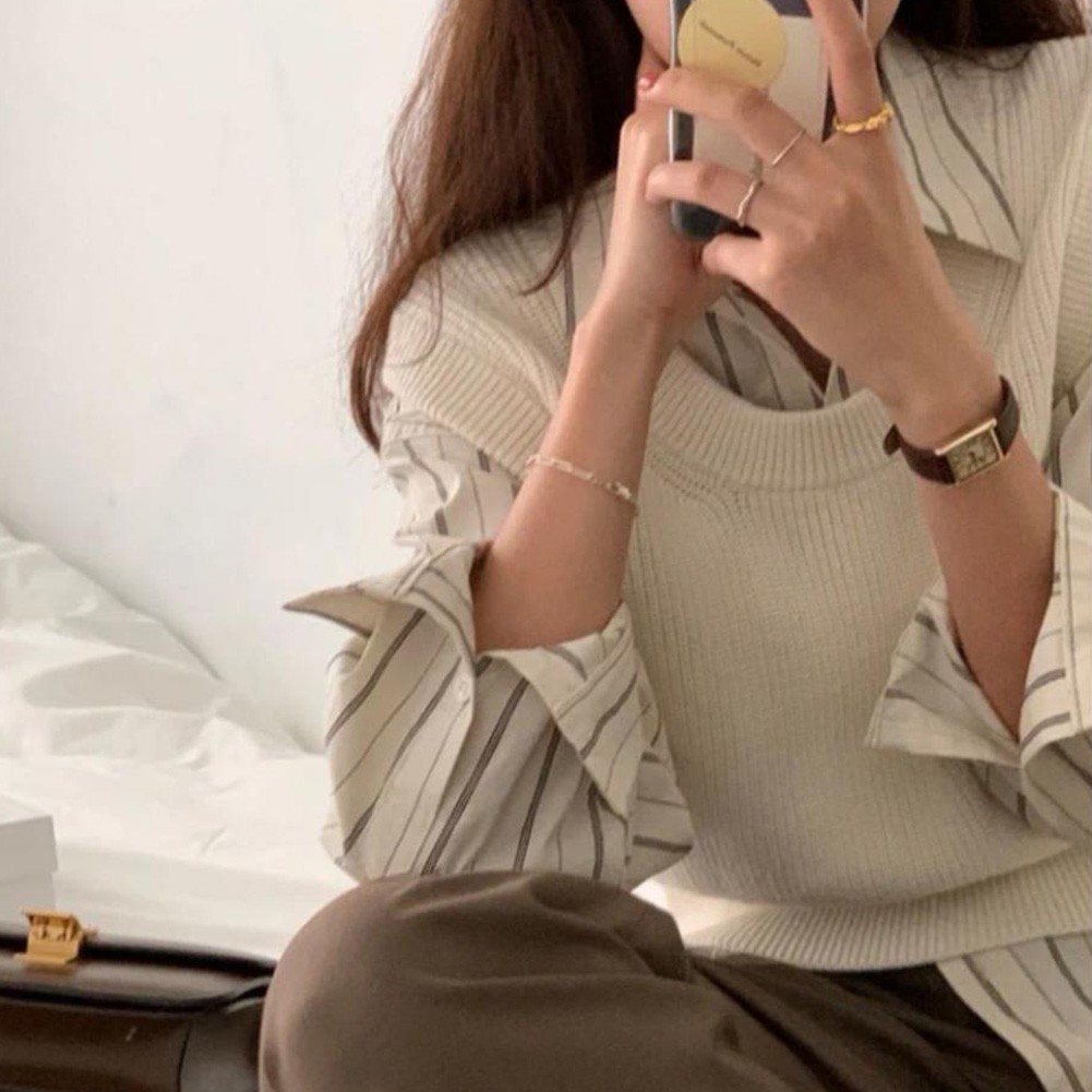 Gorgeous Look Women's Classic Stripe Design Long Sleeve Shirts to Try Out - Picture 13 of 60
