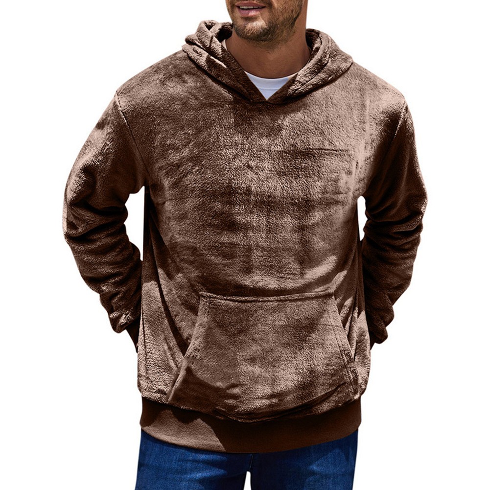 Officiel Sweat à capuche ample chaud hiver pour homme manches longues polaire vêtement