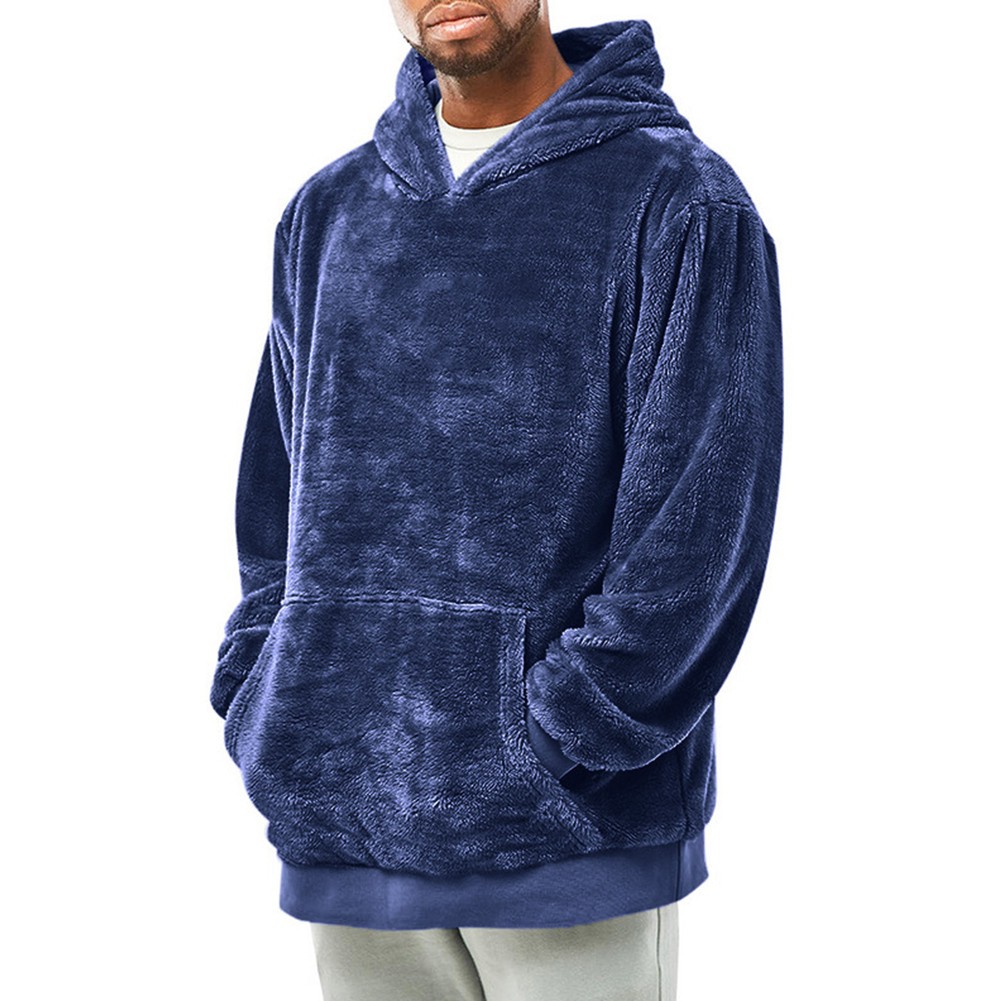 Sweat à capuche ample collection chaud hiver pour homme manches longues polaire vêtement