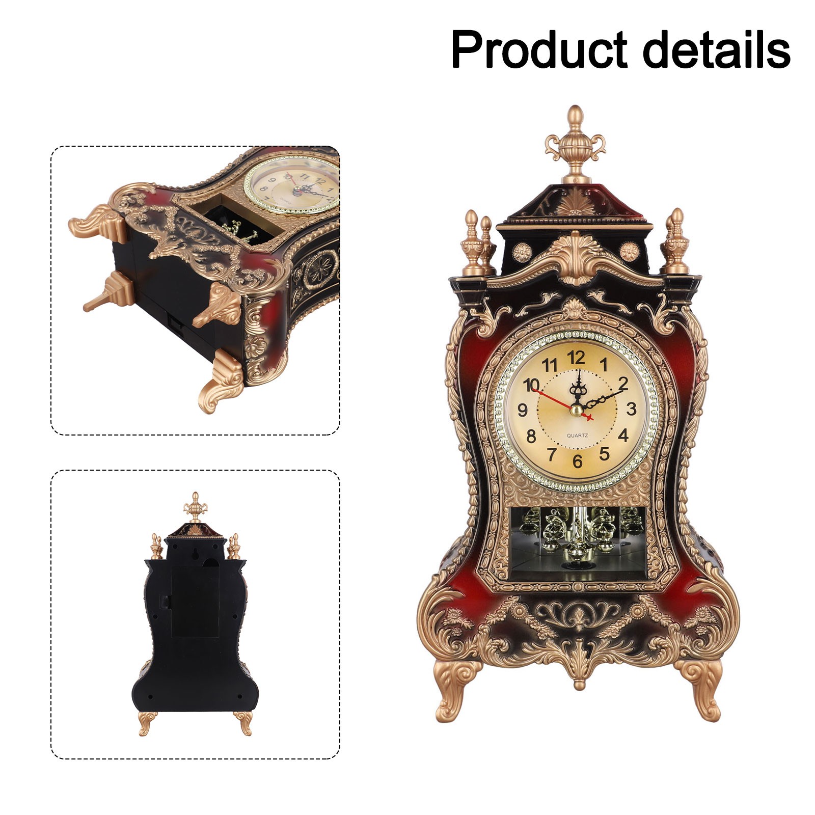 Musical Analog Clock with Vintage Charm Wall Mountable Home Decoration