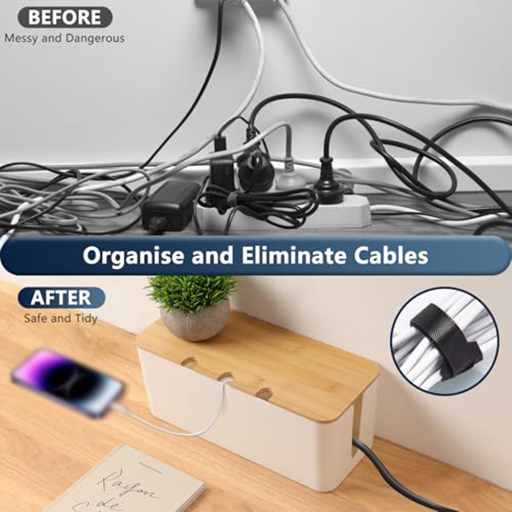 Cable Organizer Box with Innovative Design for Power Strips and USB Hubs