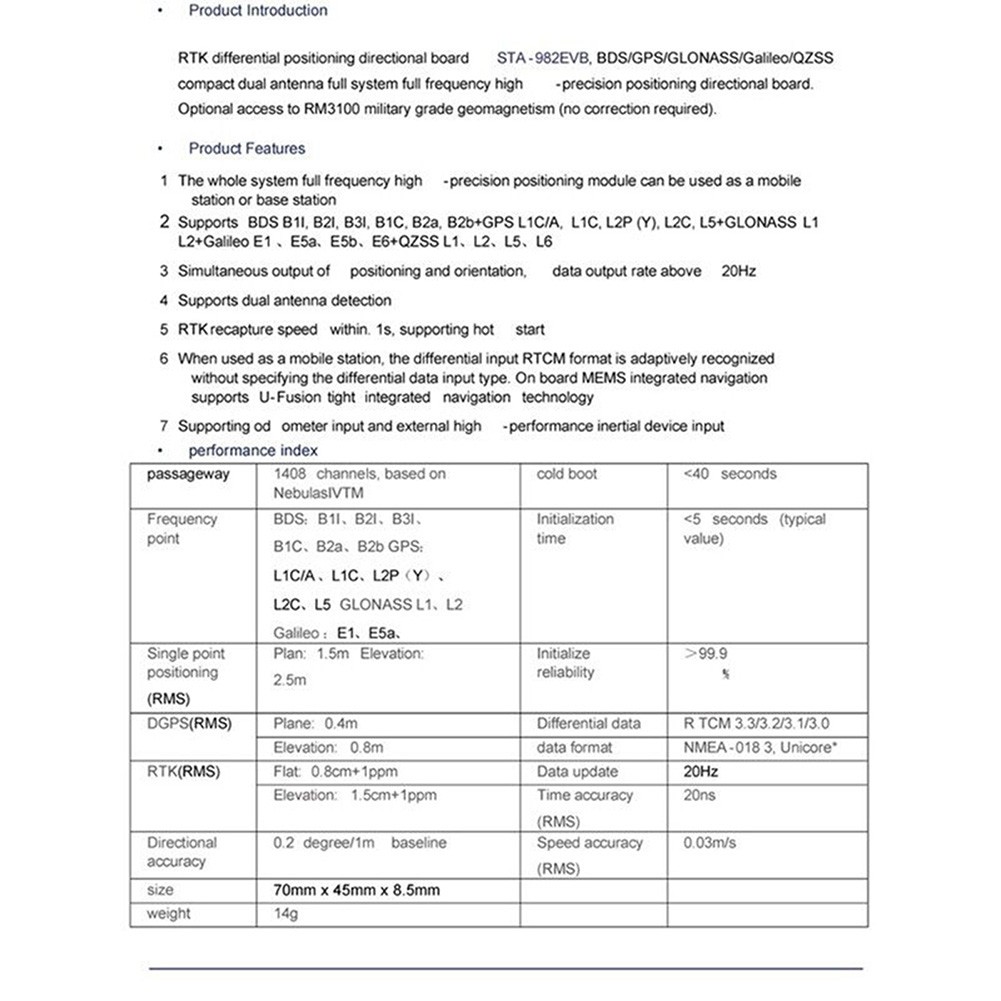 For Unicorecomm UM982 Differential Positioning Module for Professionals - Afbeelding 11 van 12