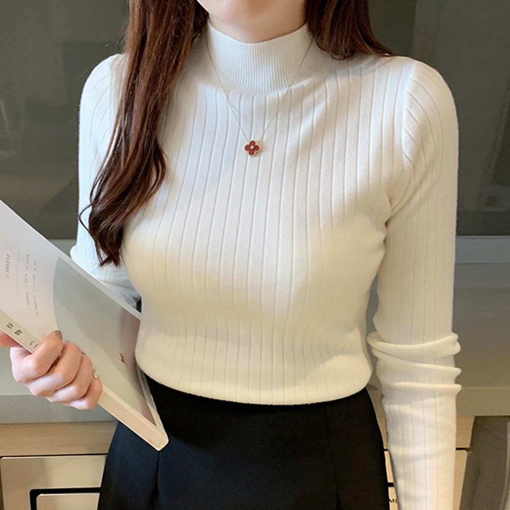 Sleek Womens Pullover Sweater with Turtleneck Perfect for Cold Weather - Picture 15 of 27