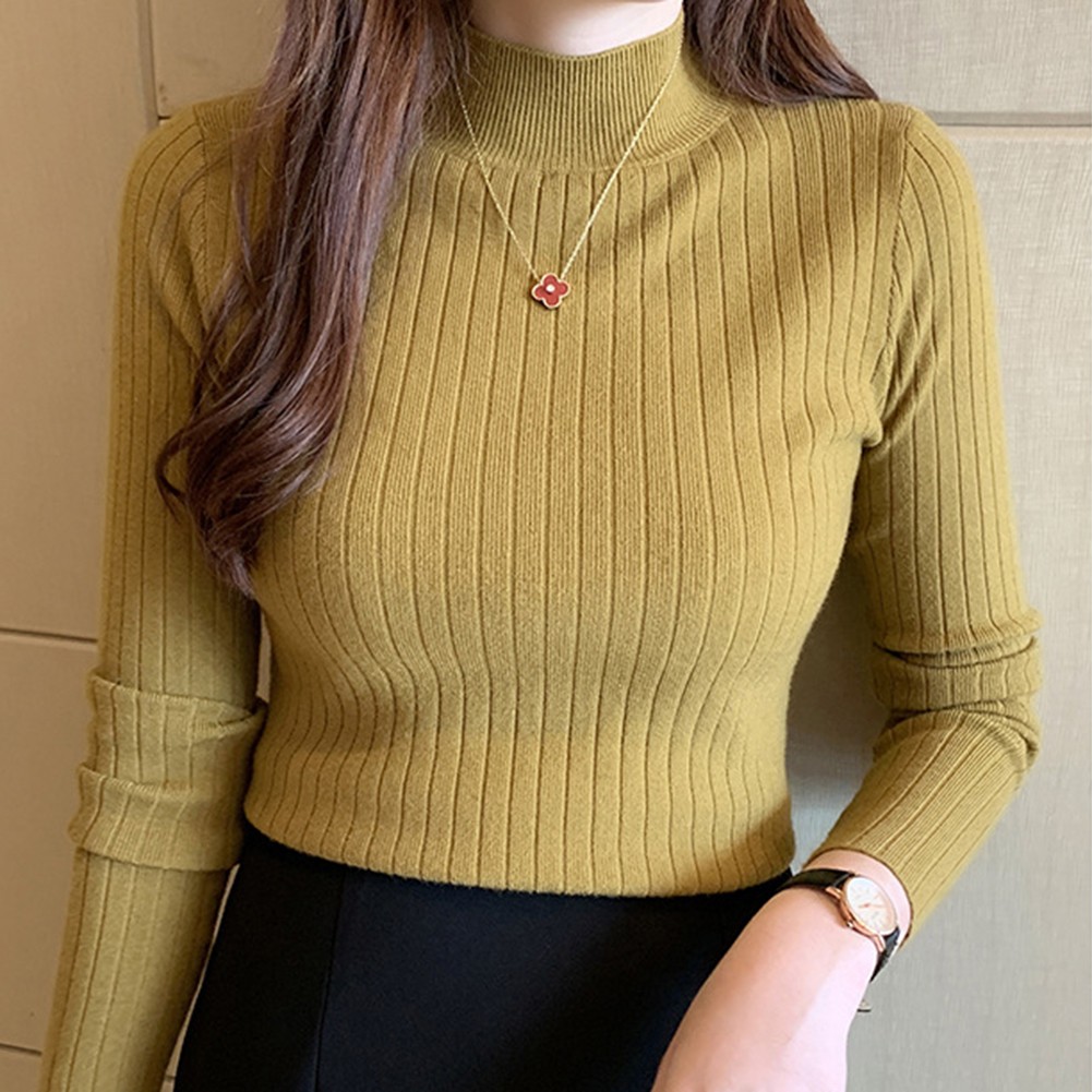 Sleek Womens Pullover Sweater with Turtleneck Perfect for Cold Weather - Picture 21 of 27