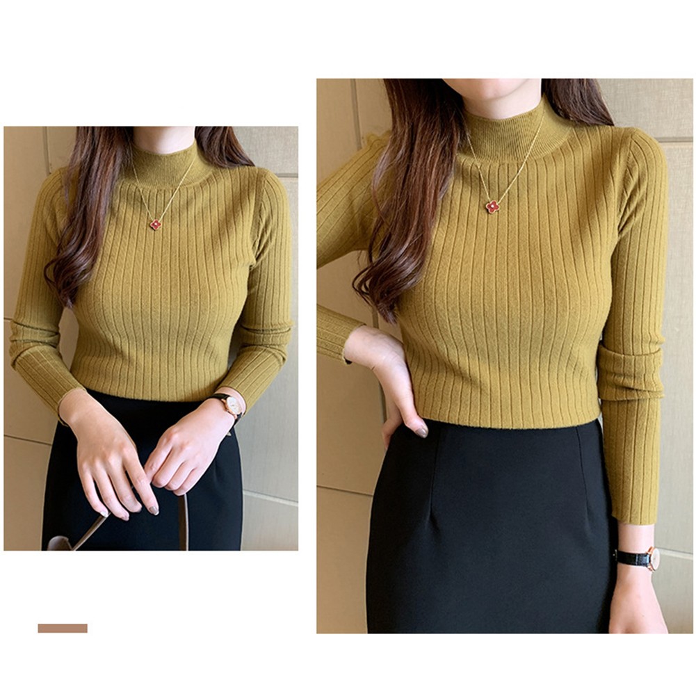 Sleek Womens Pullover Sweater with Turtleneck Perfect for Cold Weather - Picture 22 of 27
