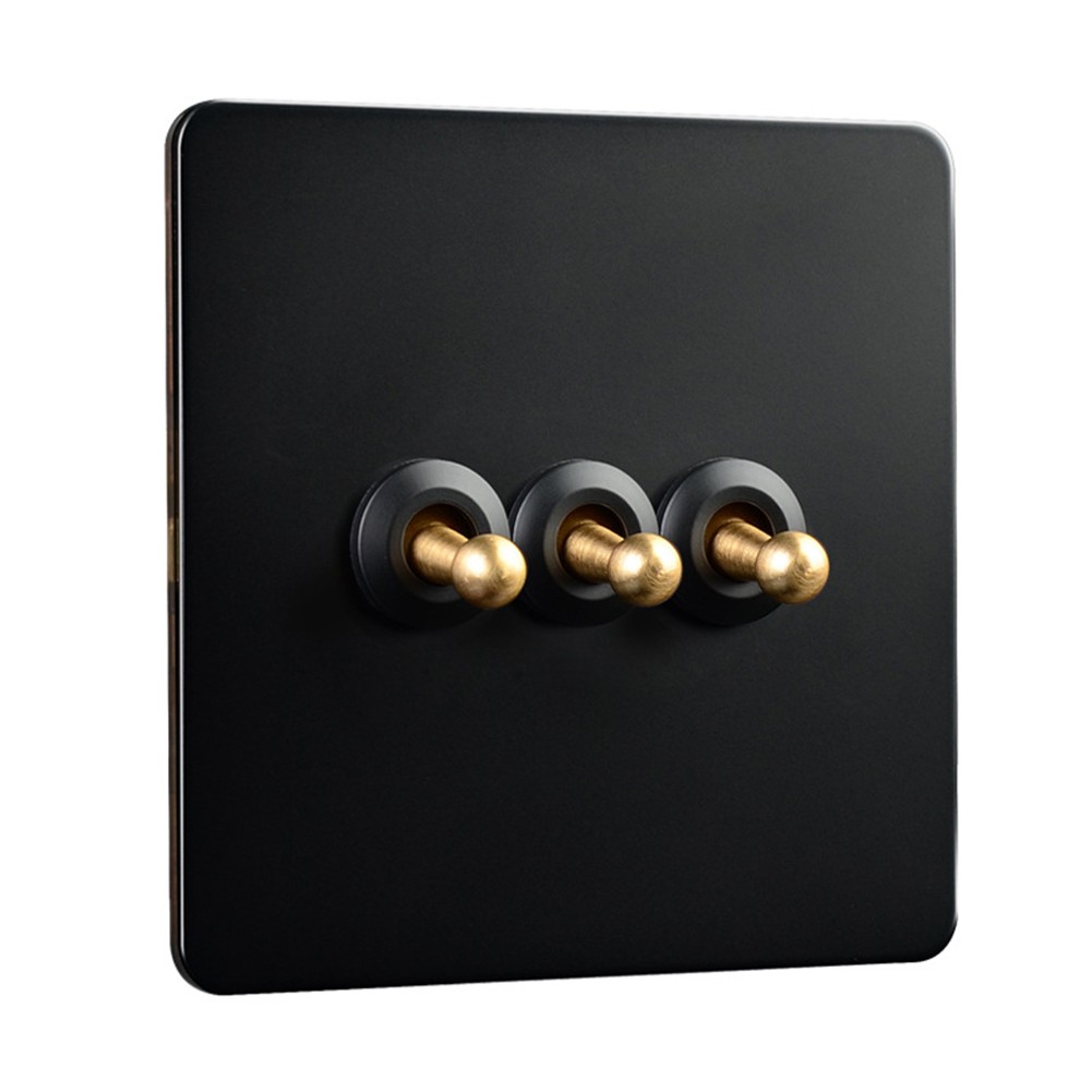 Interruptor de luz de palanca de latón de 86 mm de diseño innovador con panel metálico - Imagen 45 de 63